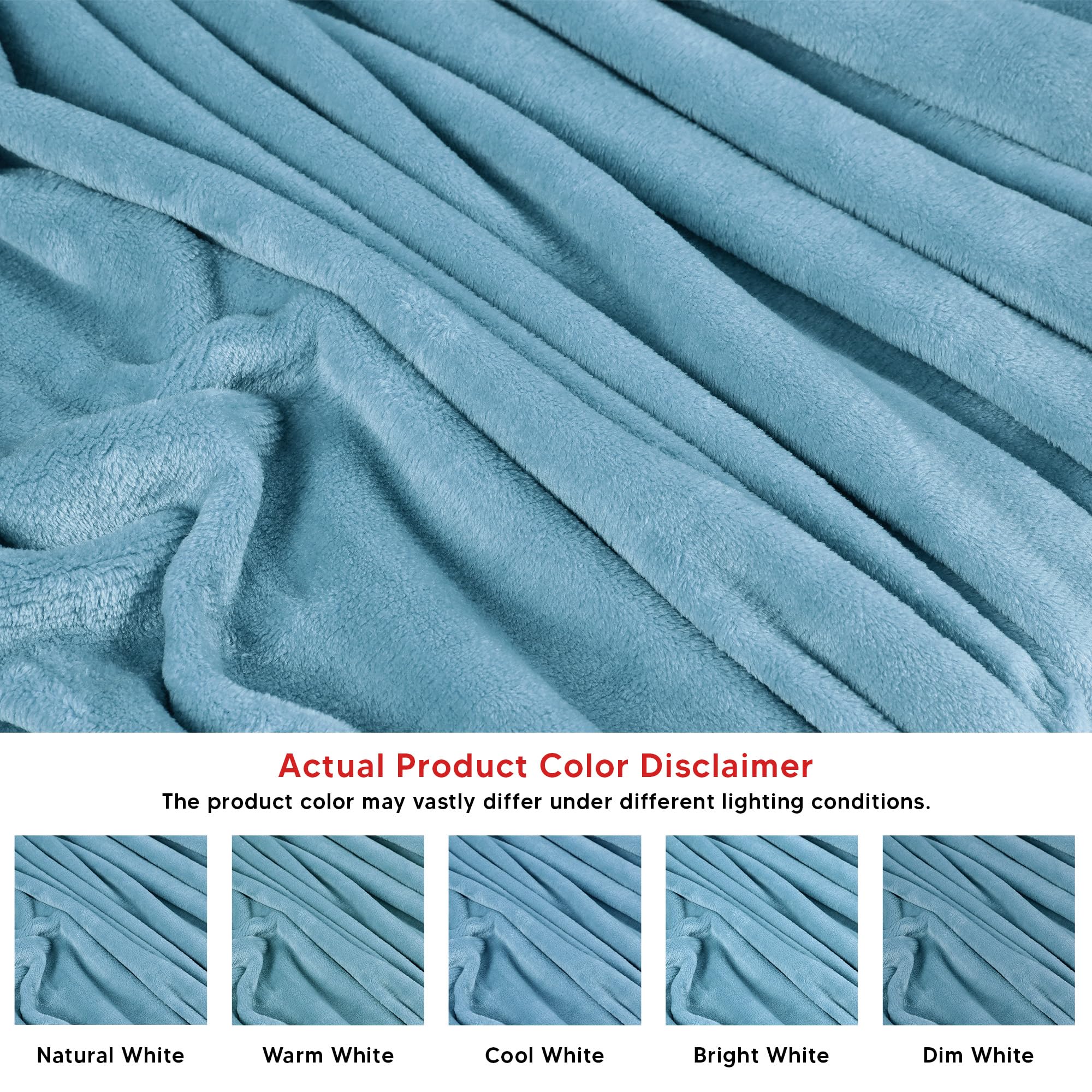 Foto 5 pulgar | Ropa De Cama Blanket Utopia, Forro Polar Azul Lavado California, Tamaño King - Venta Internacional.