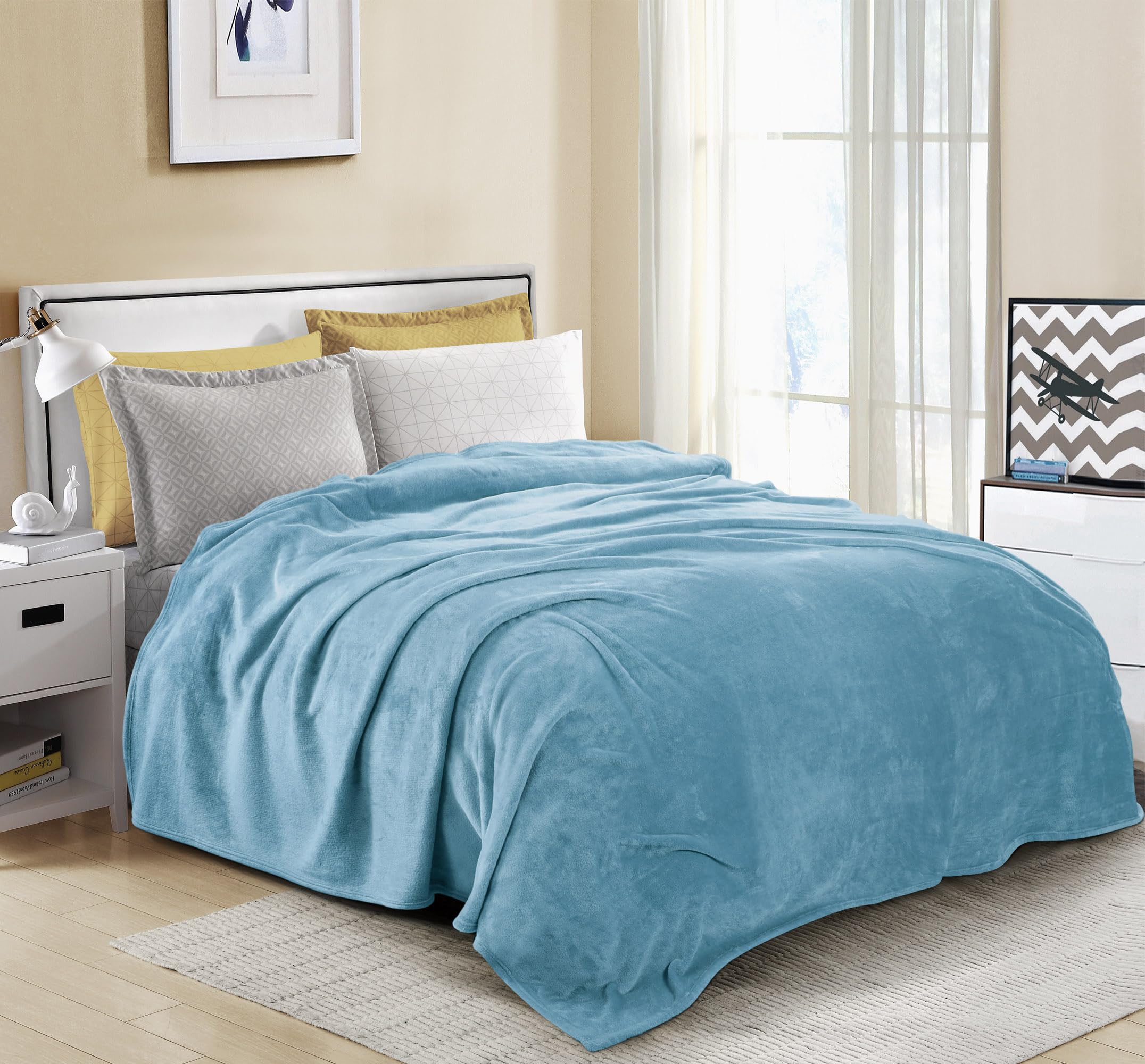 Foto 7 pulgar | Ropa De Cama Blanket Utopia, Forro Polar Azul Lavado California, Tamaño King - Venta Internacional.