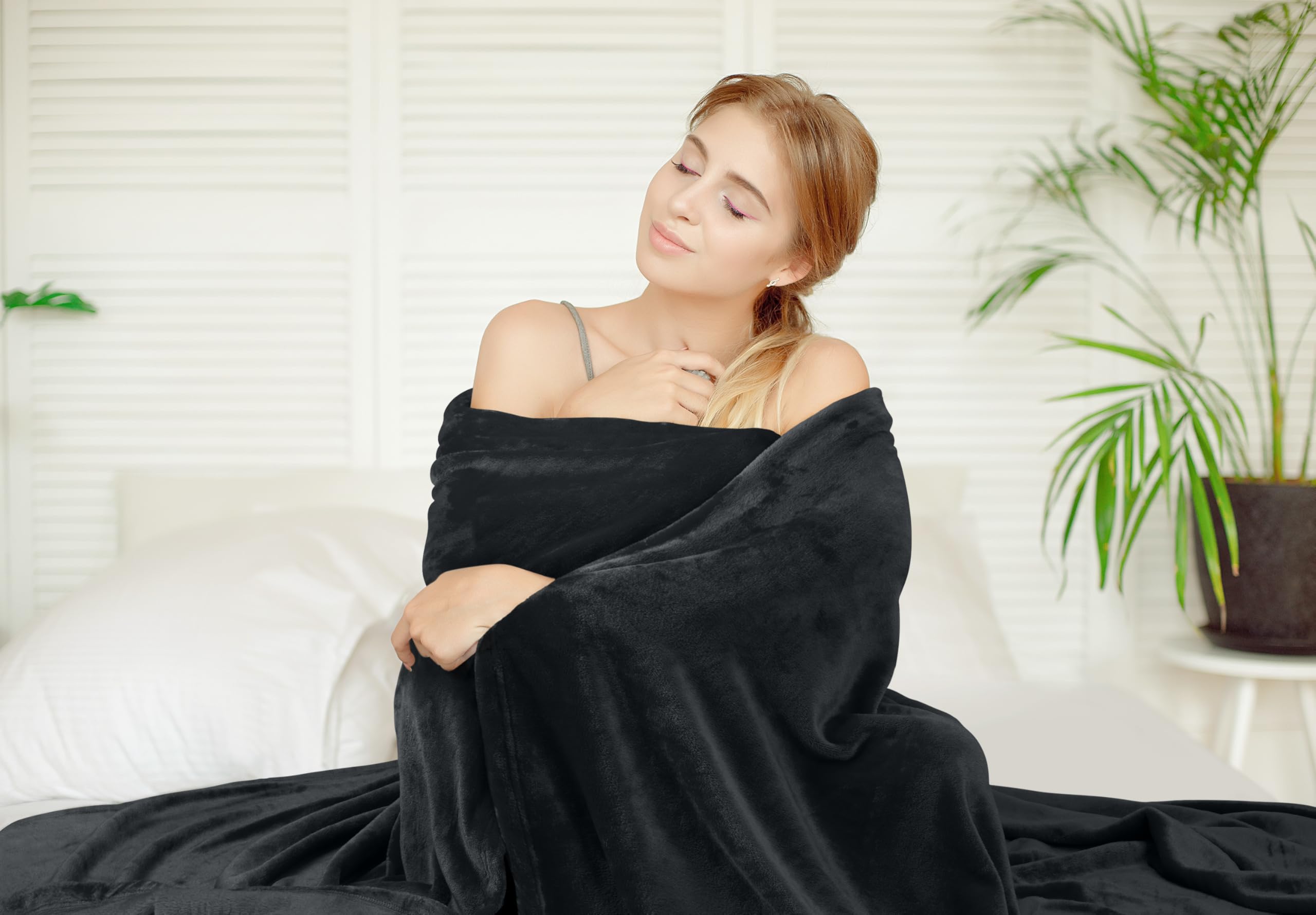 Foto 5 pulgar | Colchón Polar De Cama Blanket Utopia California King, Color Negro, 300 G/m² - Venta Internacional.