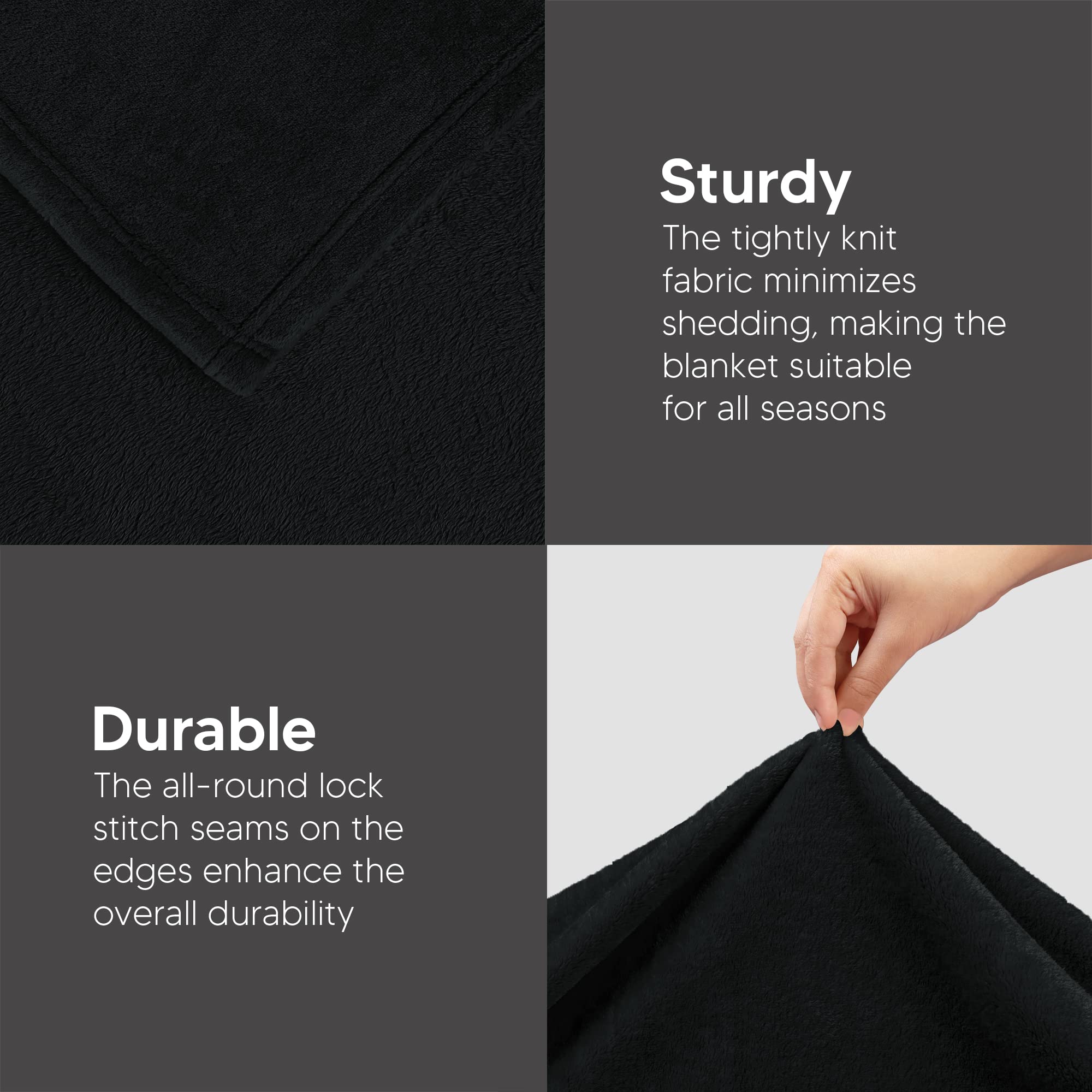 Foto 8 pulgar | Colchón Polar De Cama Blanket Utopia California King, Color Negro, 300 G/m² - Venta Internacional.