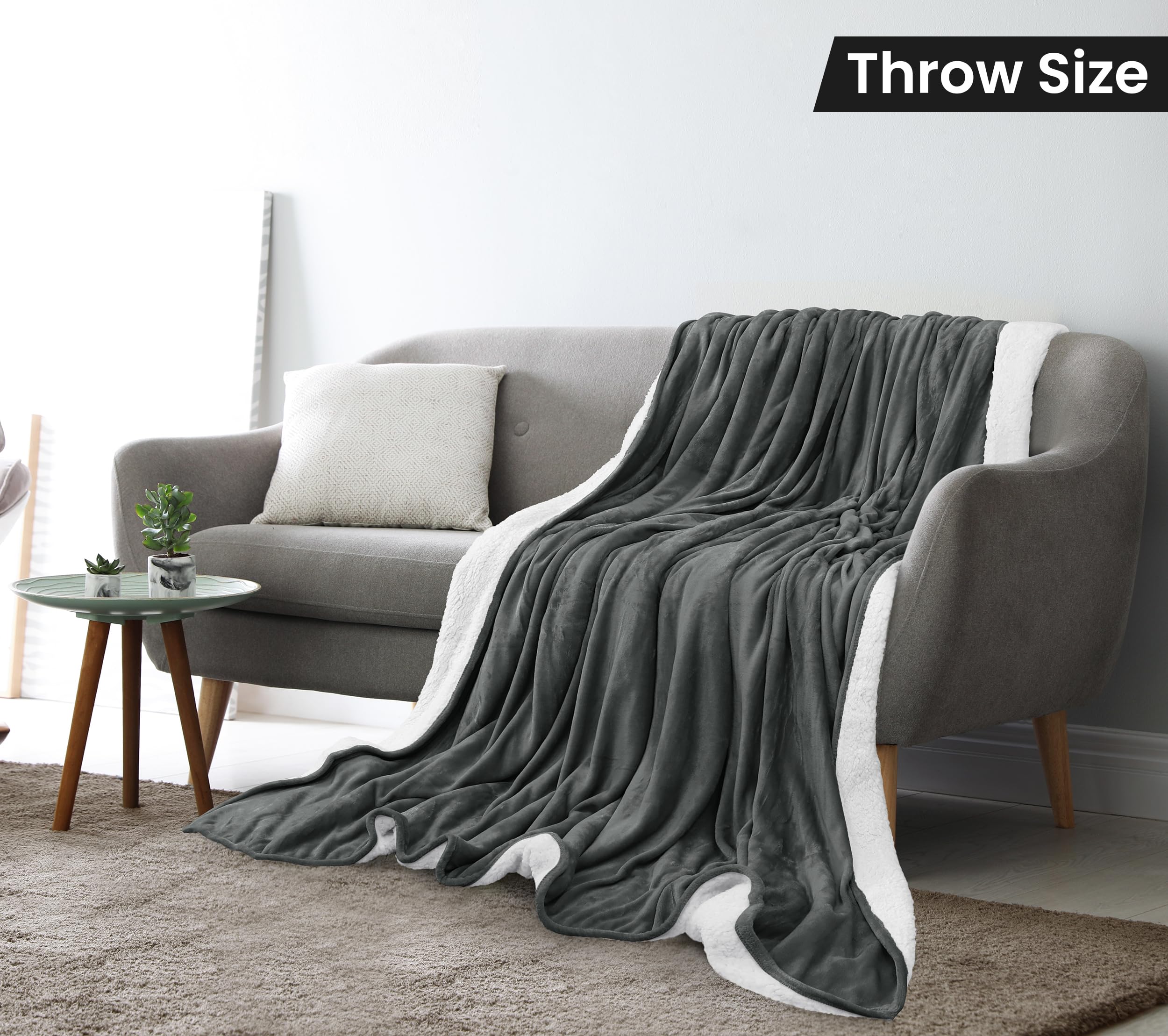 Foto 3 pulgar | Colcha Sherpa Blanket Utopia Bedding, Tamaño 127 X 152 Cm, Gris - Venta Internacional.