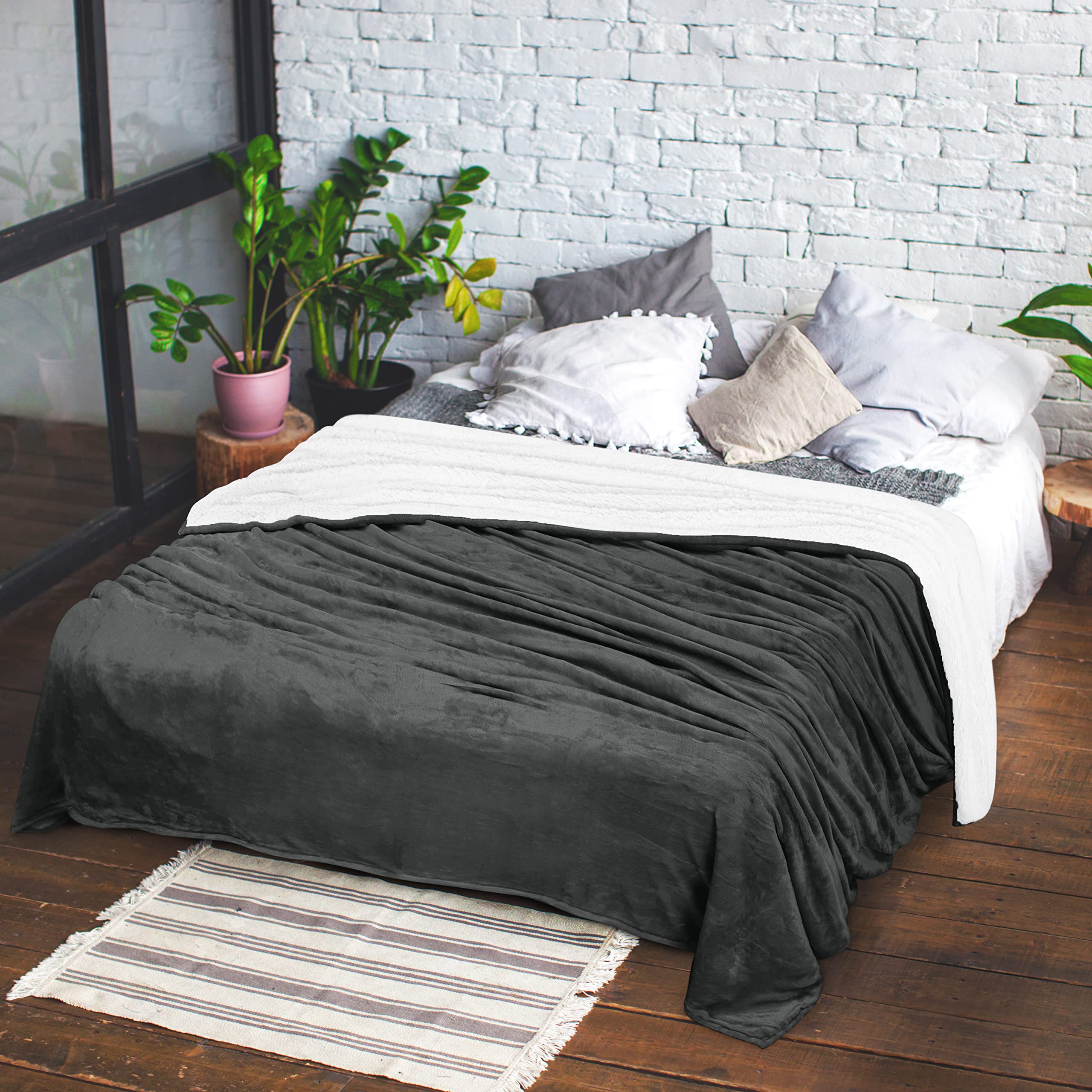 Foto 7 pulgar | Colcha Sherpa Blanket Utopia Bedding, Tamaño 127 X 152 Cm, Gris - Venta Internacional.