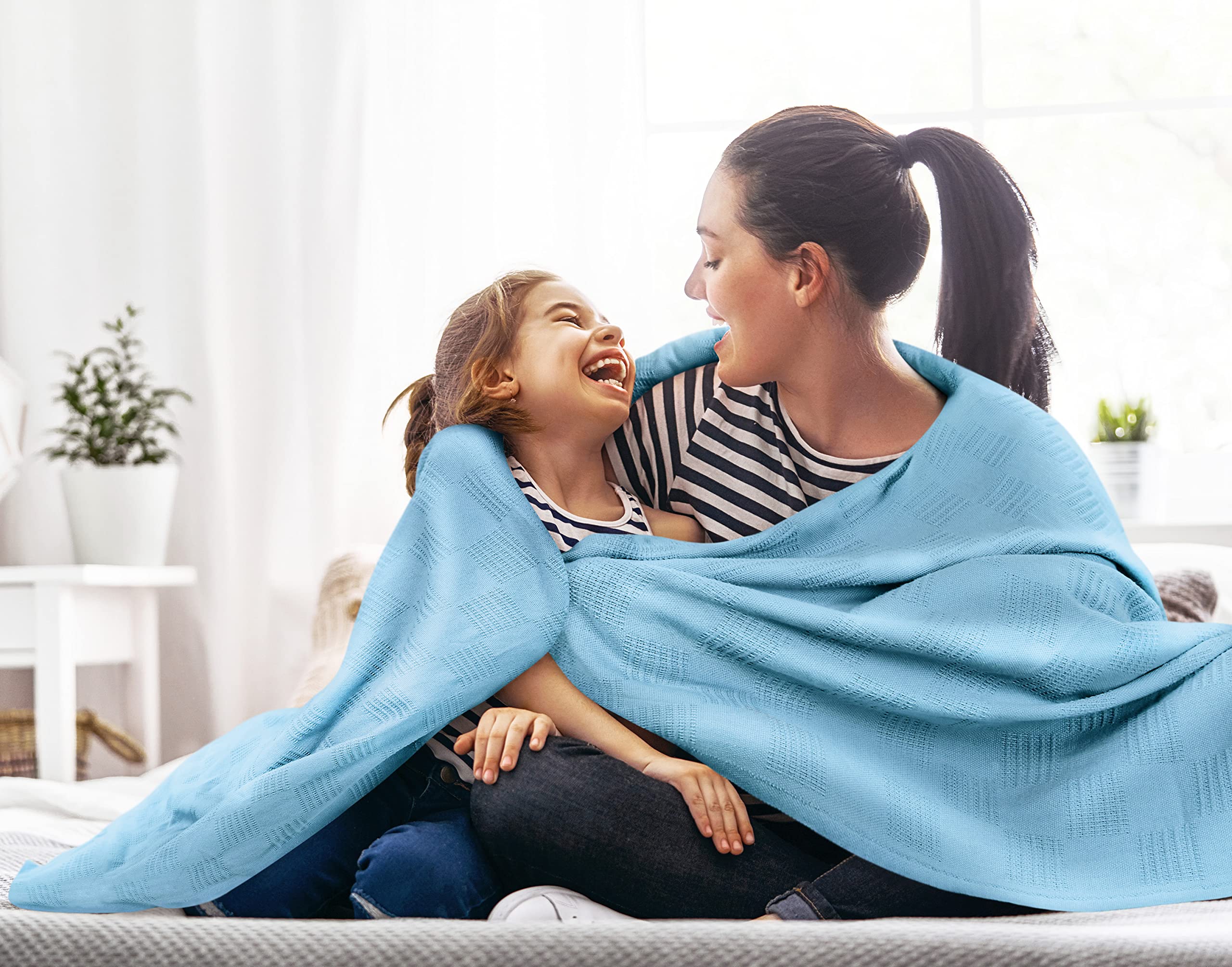 Foto 4 | Ropa De Cama Blanket Utopia, Color Azul Cielo, 100% Algodón, Tamaño King, 350 G/m² - Venta Internacional.
