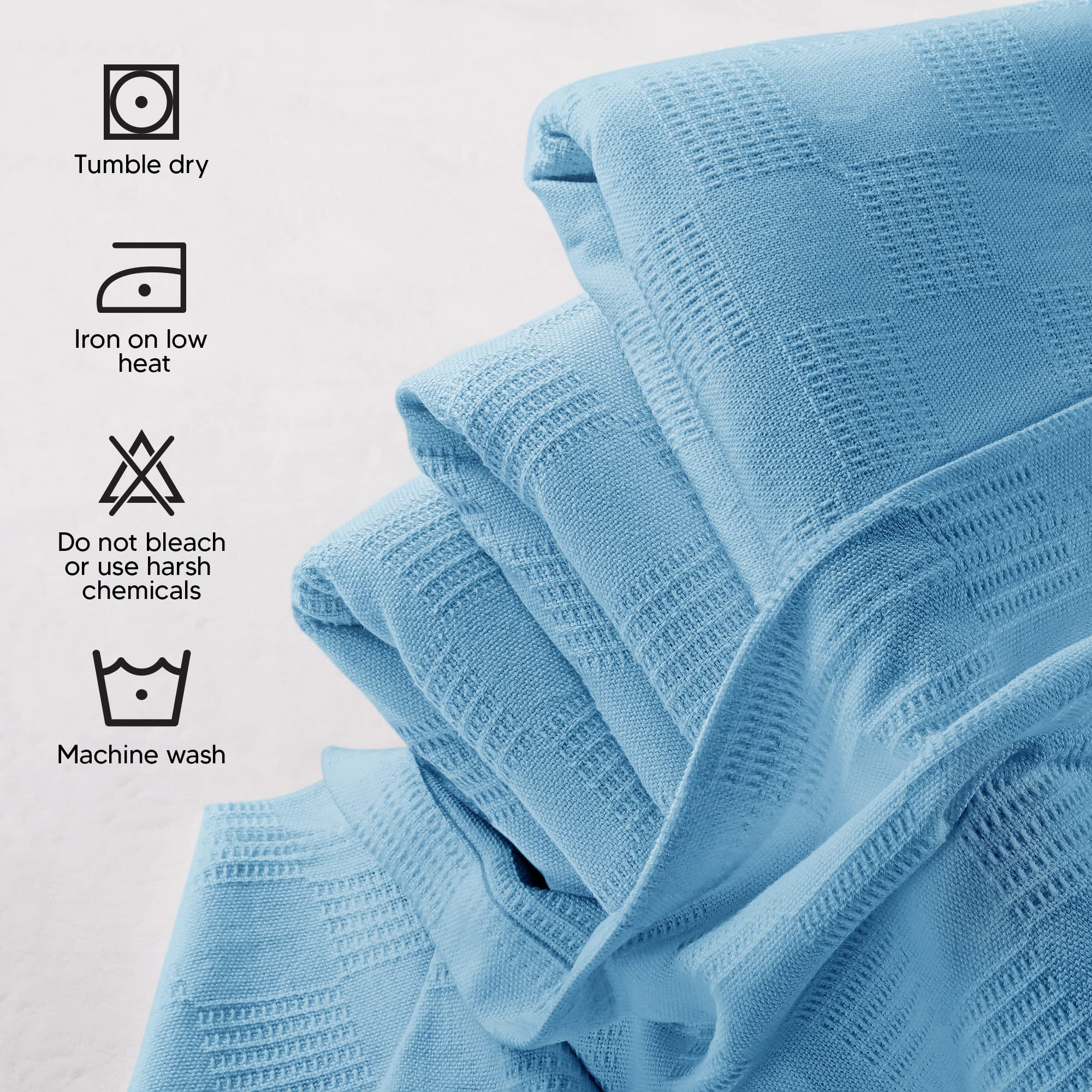 Foto 7 pulgar | Ropa De Cama Blanket Utopia, Color Azul Cielo, 100% Algodón, Tamaño King, 350 G/m² - Venta Internacional.