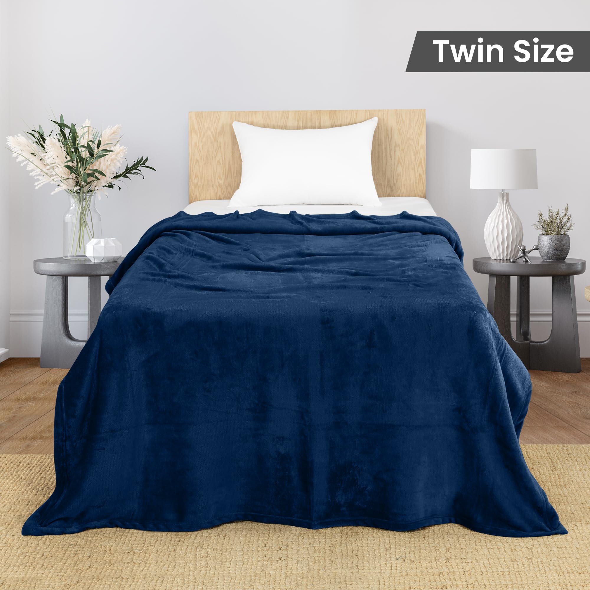 Foto 3 pulgar | Blanket Utopia Bedding De Forro Polar Azul Marino, Tamaño Doble 150 X 230 Cm - Venta Internacional.