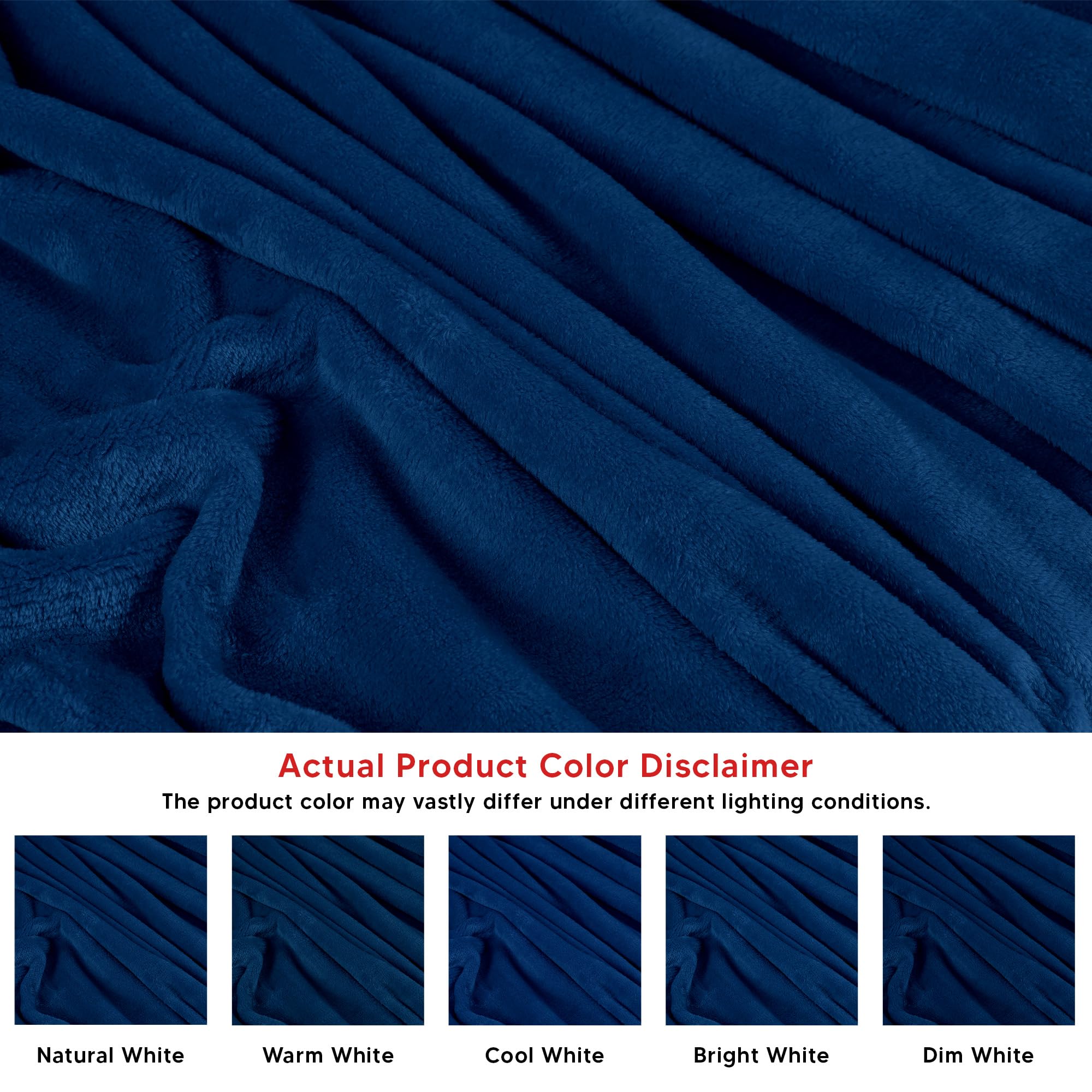 Foto 5 pulgar | Blanket Utopia Bedding De Forro Polar Azul Marino, Tamaño Doble 150 X 230 Cm - Venta Internacional.