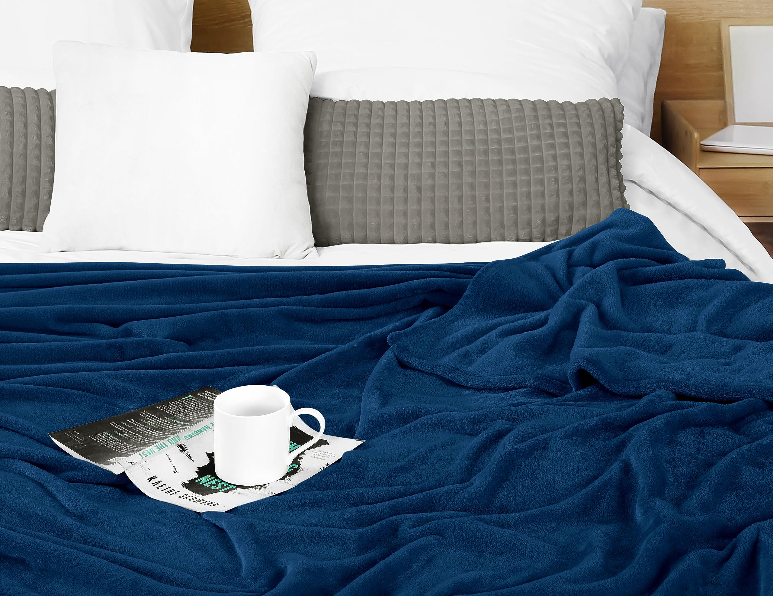 Foto 6 pulgar | Blanket Utopia Bedding De Forro Polar Azul Marino, Tamaño Doble 150 X 230 Cm - Venta Internacional.