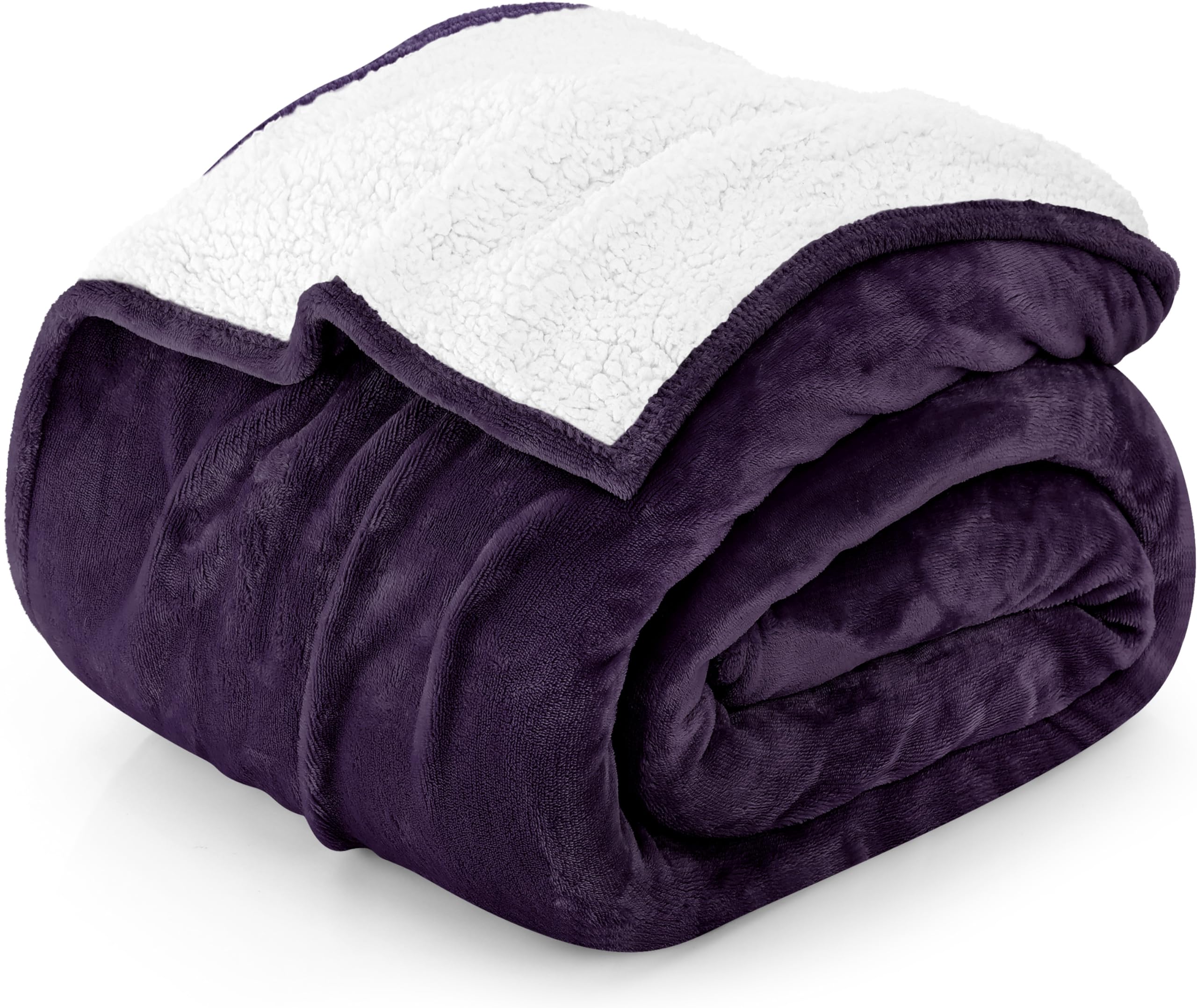 Foto 2 pulgar | Blanket Utopia Bedding Sherpa, Tamaño Completo, Color Ciruela, 228 X 213 Cm - Venta Internacional.