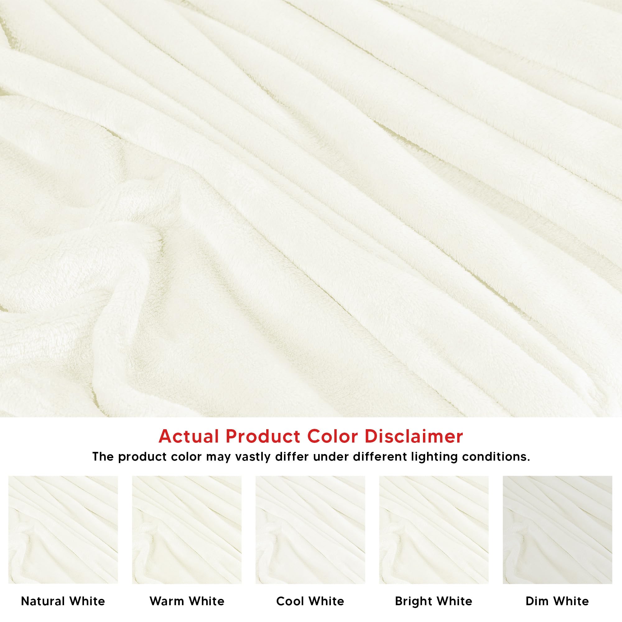 Foto 4 | Blanket Utopia Bedding, Forro Polar De Franela, Color Marfil, Tamaño Queen, 230 X 230 Cm - Venta Internacional.