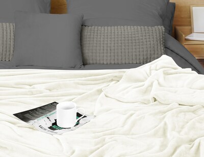 Foto 5 | Blanket Utopia Bedding, Forro Polar De Franela, Color Marfil, Tamaño Queen, 230 X 230 Cm - Venta Internacional.