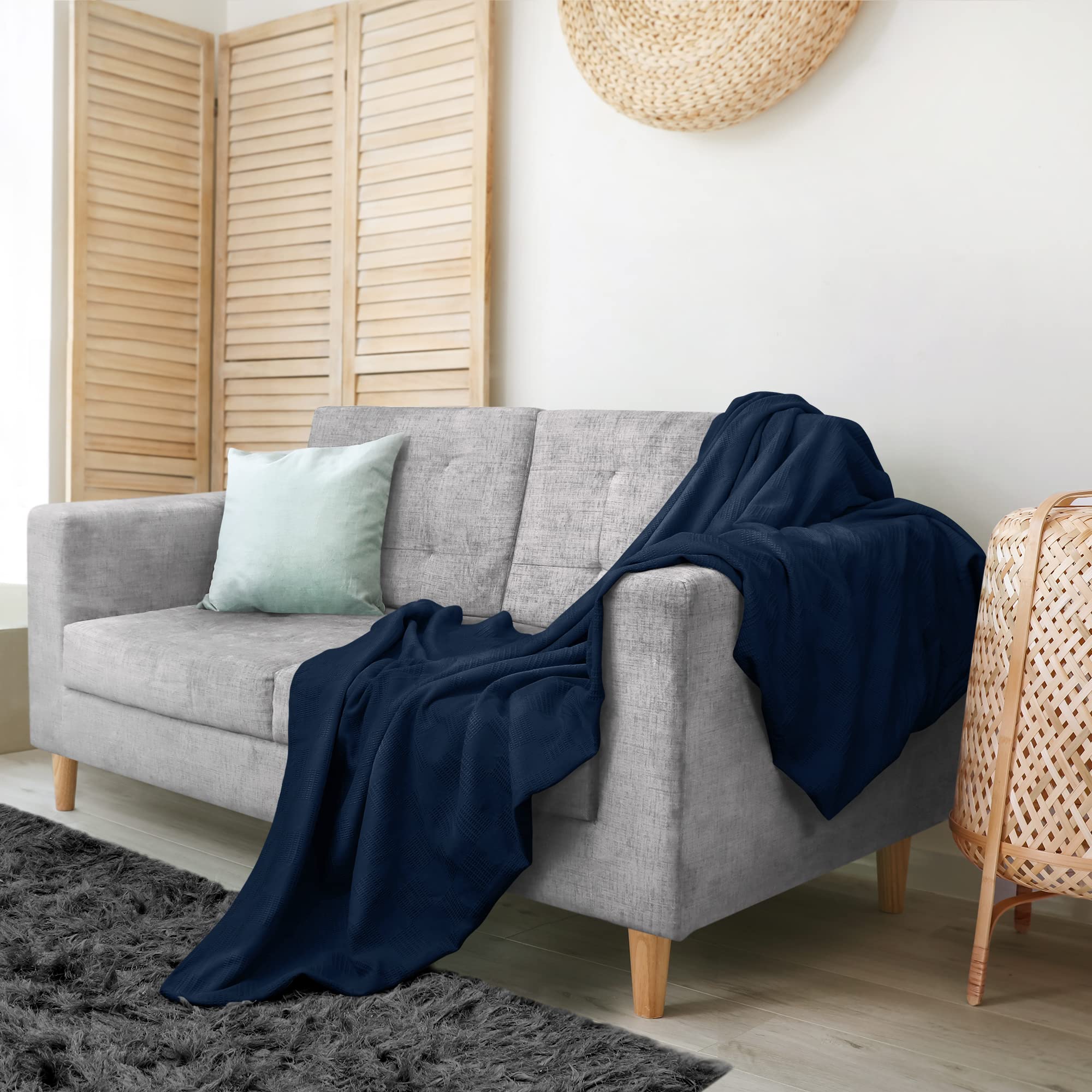 Foto 5 | Colchón Utopia, Color Azul Marino, 100% Algodón, Tamaño Completo, 225 X 213 Cm - Venta Internacional.