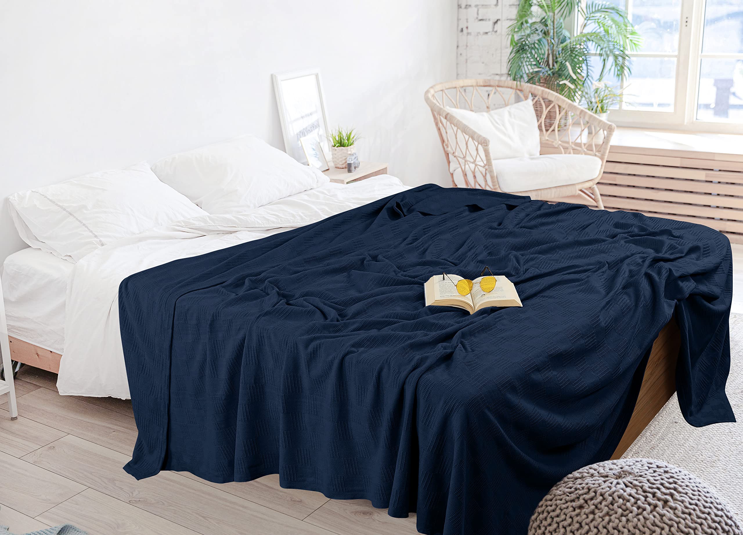 Foto 7 | Colchón Utopia, Color Azul Marino, 100% Algodón, Tamaño Completo, 225 X 213 Cm - Venta Internacional.