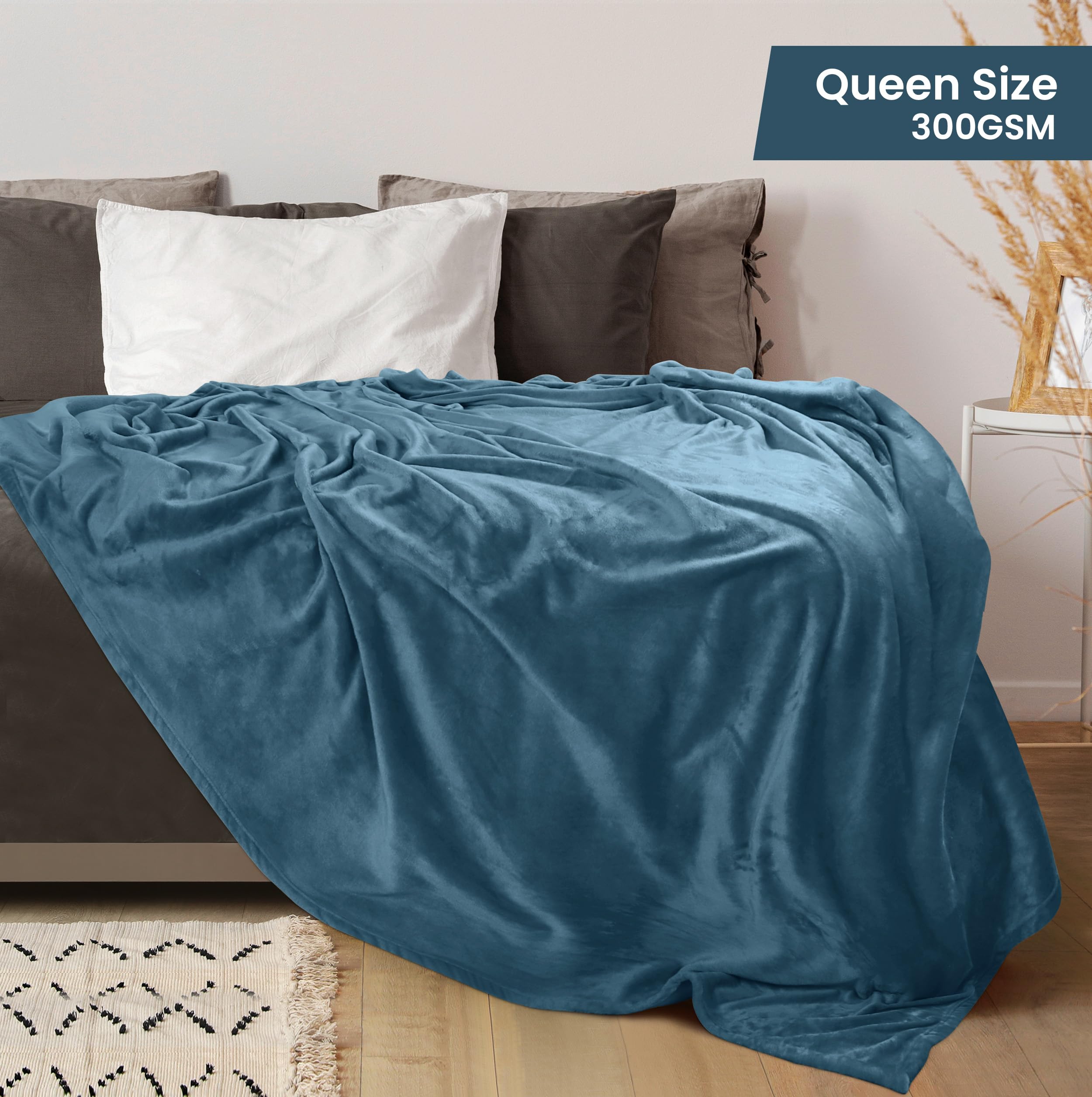 Foto 3 pulgar | Cama Polar Blanket Utopia, Tamaño Queen, Color Azul Piedra, 300 G/m² - Venta Internacional.