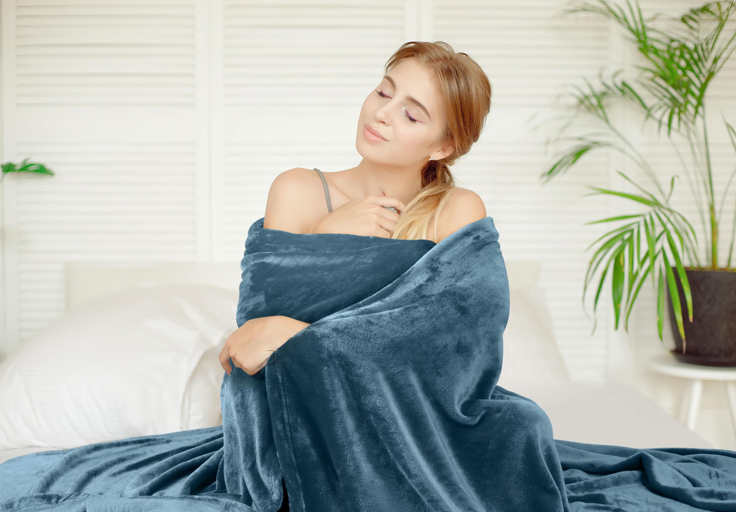 Foto 5 pulgar | Cama Polar Blanket Utopia, Tamaño Queen, Color Azul Piedra, 300 G/m² - Venta Internacional.