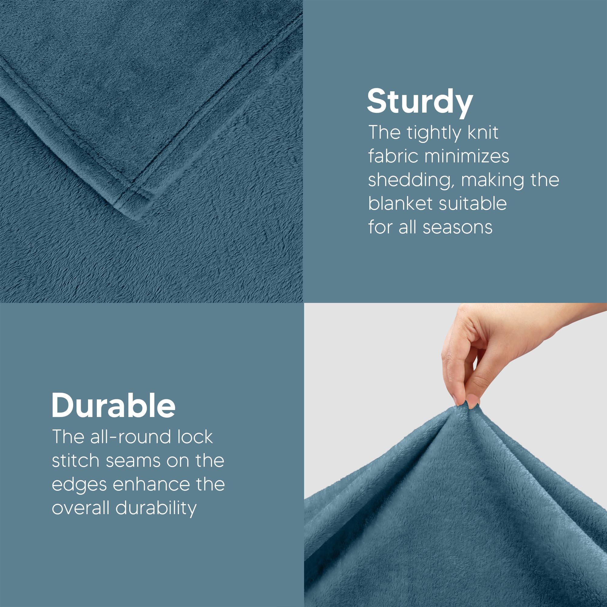 Foto 8 pulgar | Cama Polar Blanket Utopia, Tamaño Queen, Color Azul Piedra, 300 G/m² - Venta Internacional.