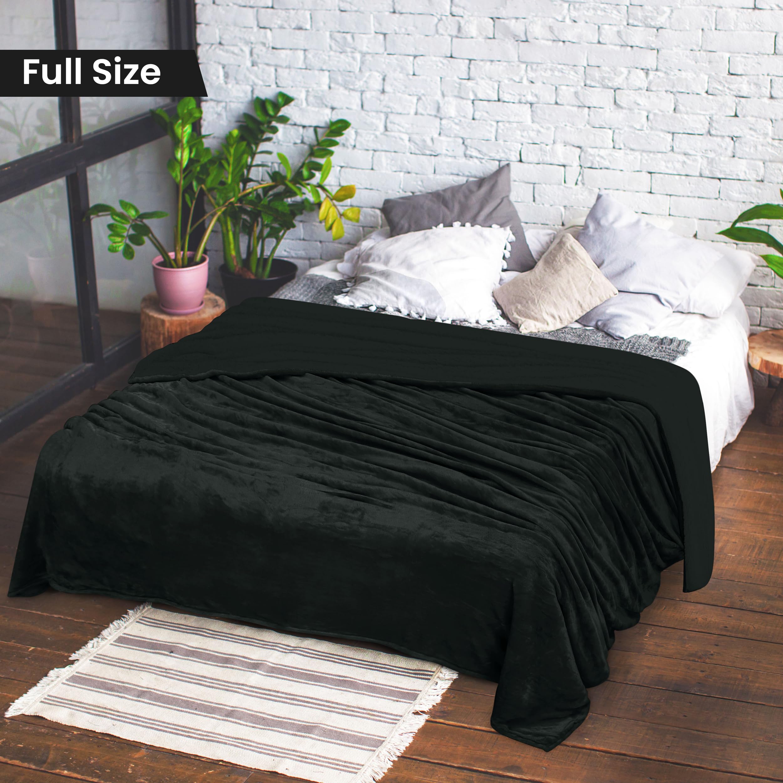 Foto 3 pulgar | Ropa De Cama Blanket Utopia Sherpa De Tamaño Completo (negra, 228 X 213 Cm) - Venta Internacional.