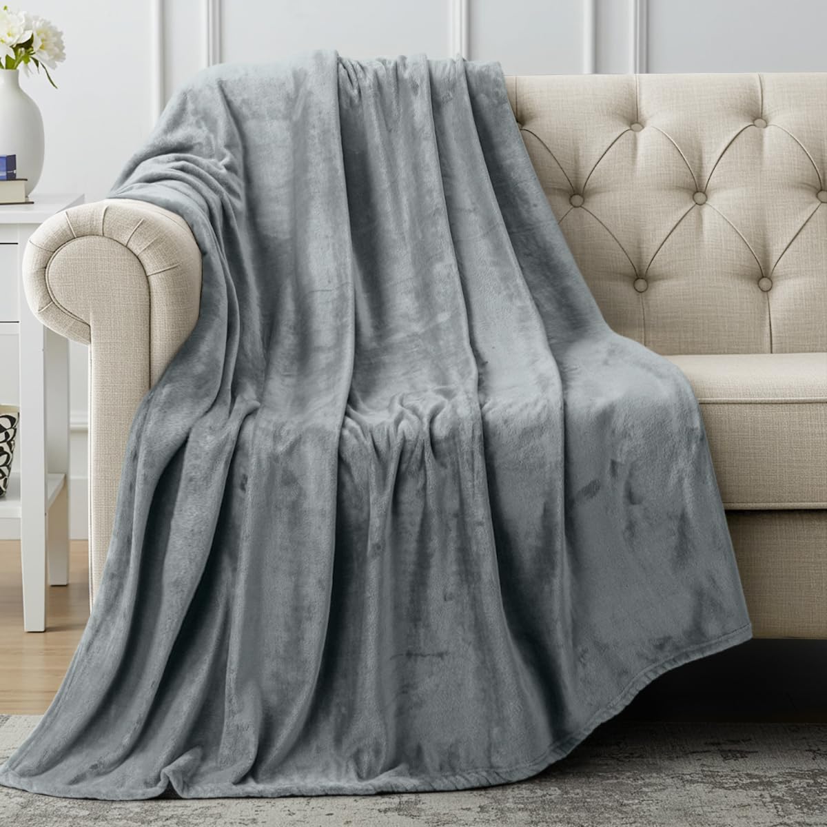 Manta De Forro Polar Blanket Utopia, Tamaño Gris Ceniza, 300 G/m² - Venta Internacional.