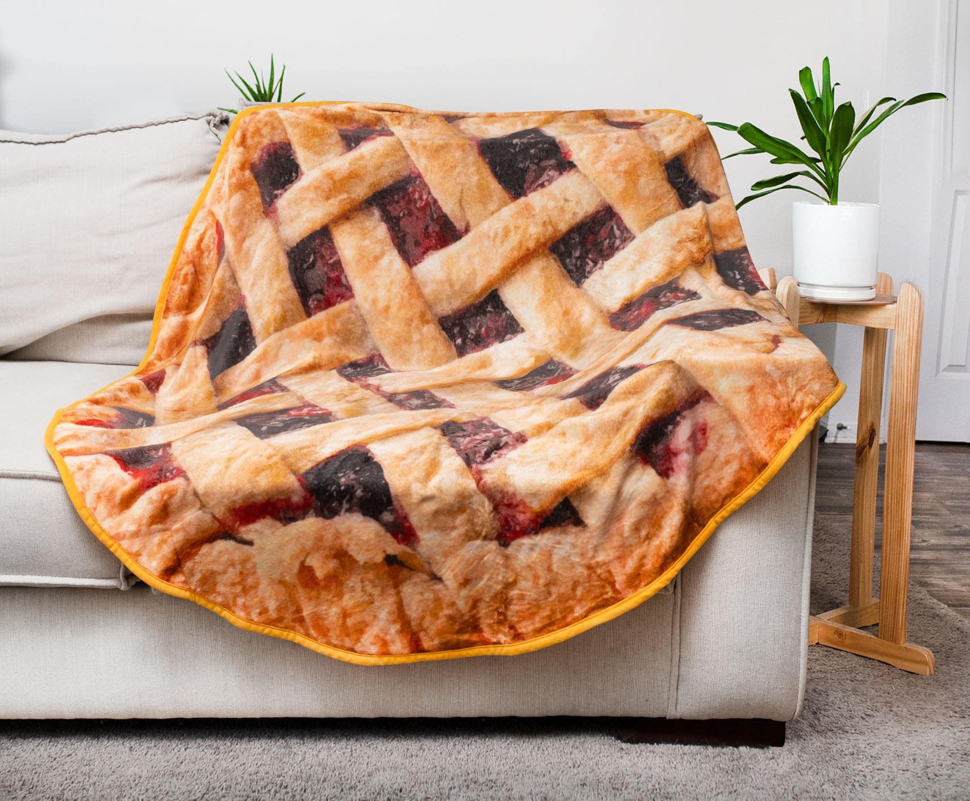 Foto 4 pulgar | Manta Redonda Toynk Cherry Pie de Forro Polar 150 cm - Venta Internacional