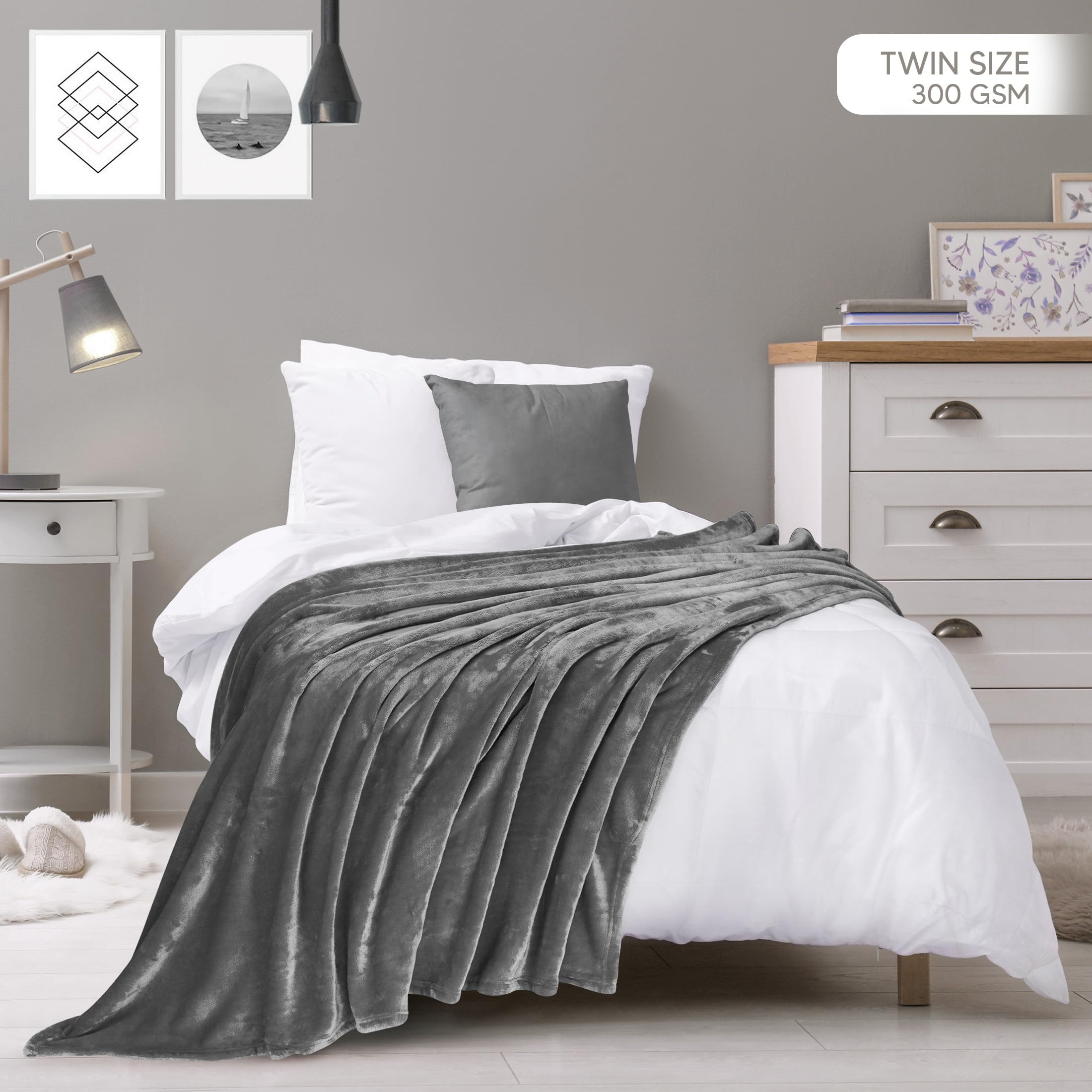 Foto 2 | Manta de Forro Polar Blanket Utopia Gris - Venta Internacional