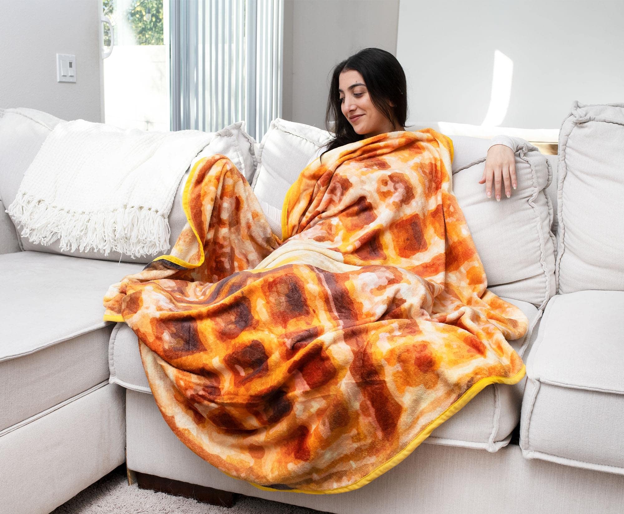 Foto 6 pulgar | Cobija Redonda Toynk Waffle de Forro Polar 150 cm - Venta Internacional
