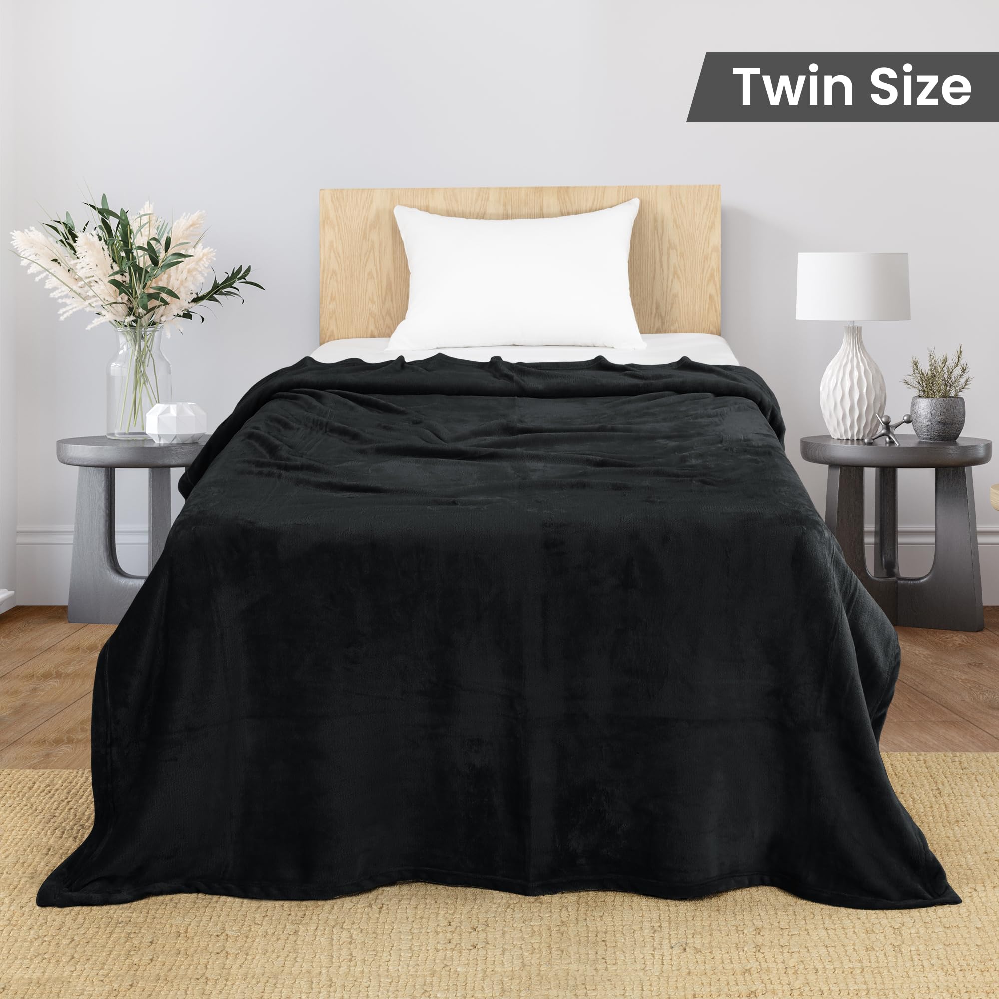 Foto 3 pulgar | Cobija Utopia Bedding Forro Polar de Franela Negro - Venta Internacional