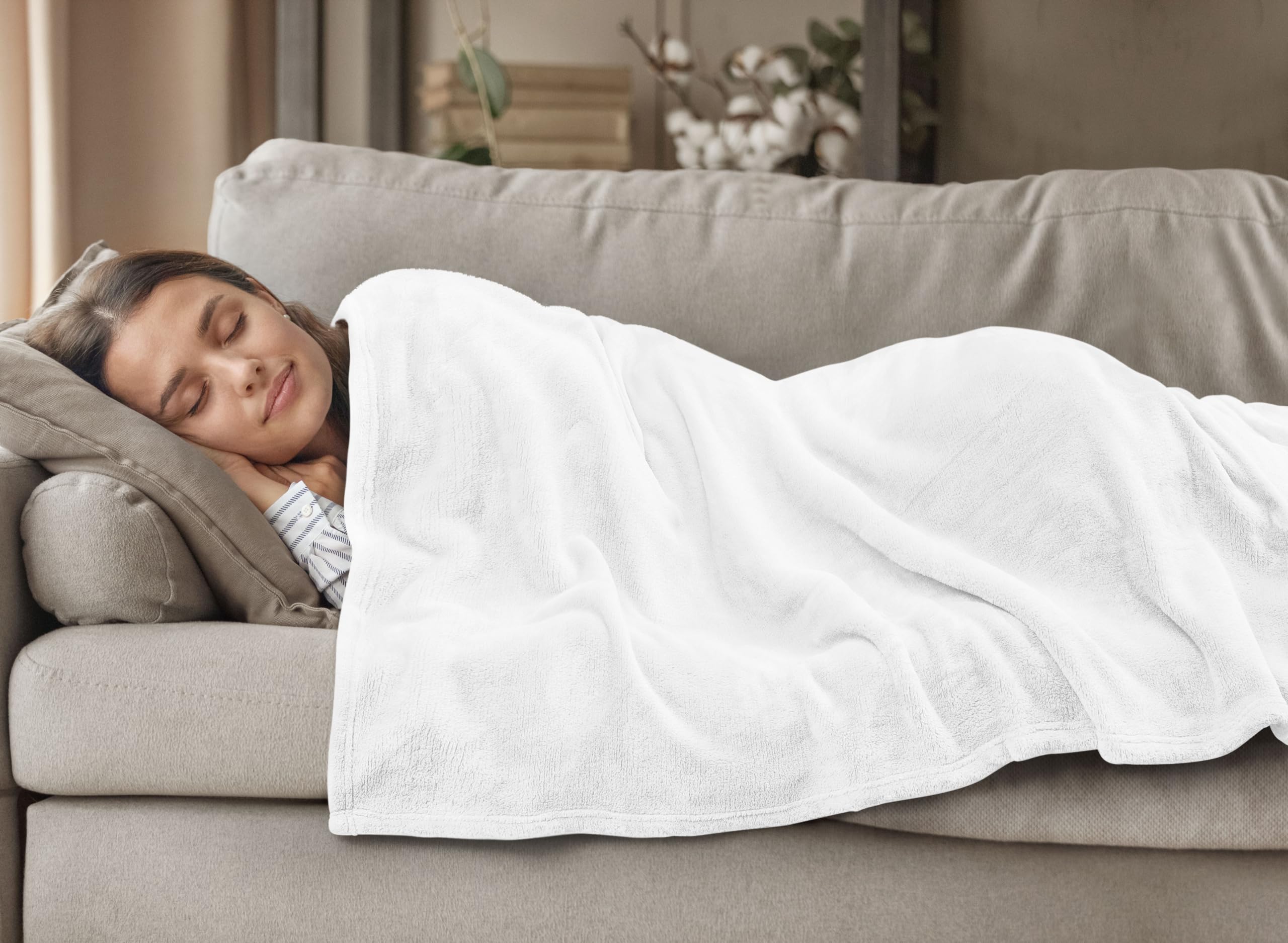 Foto 6 pulgar | Manta de Franela Blanket Utopia Bedding Blanca - Venta Internacional