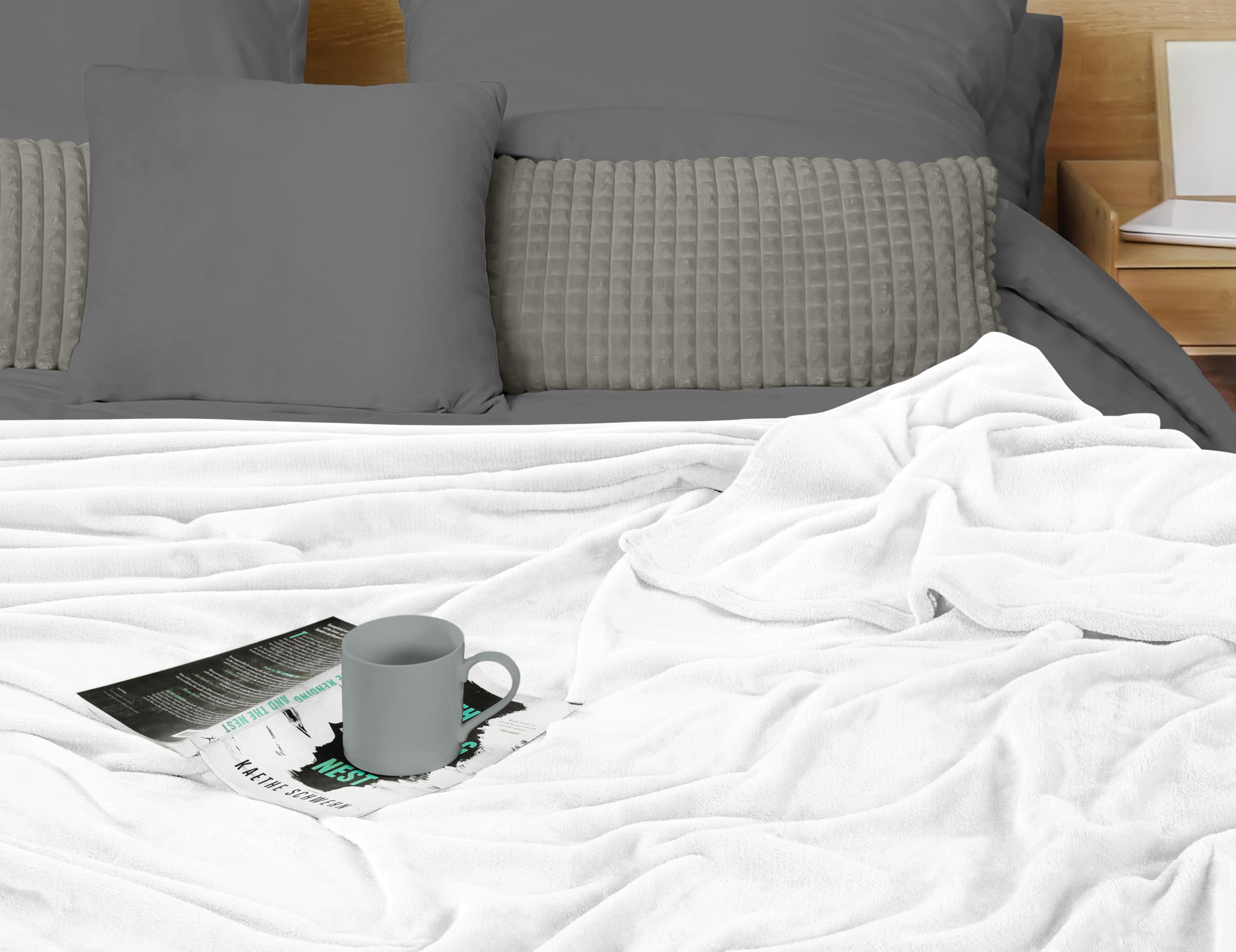 Foto 7 pulgar | Manta de Franela Blanket Utopia Bedding Blanca - Venta Internacional