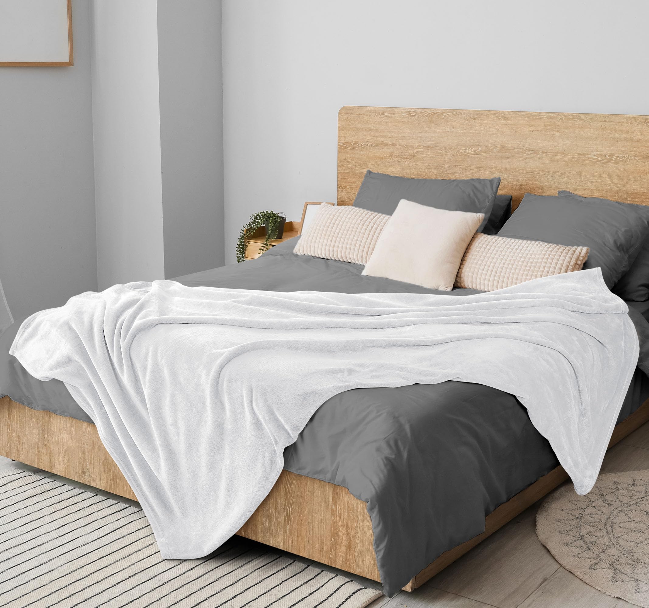 Foto 8 pulgar | Manta de Franela Blanket Utopia Bedding Blanca - Venta Internacional