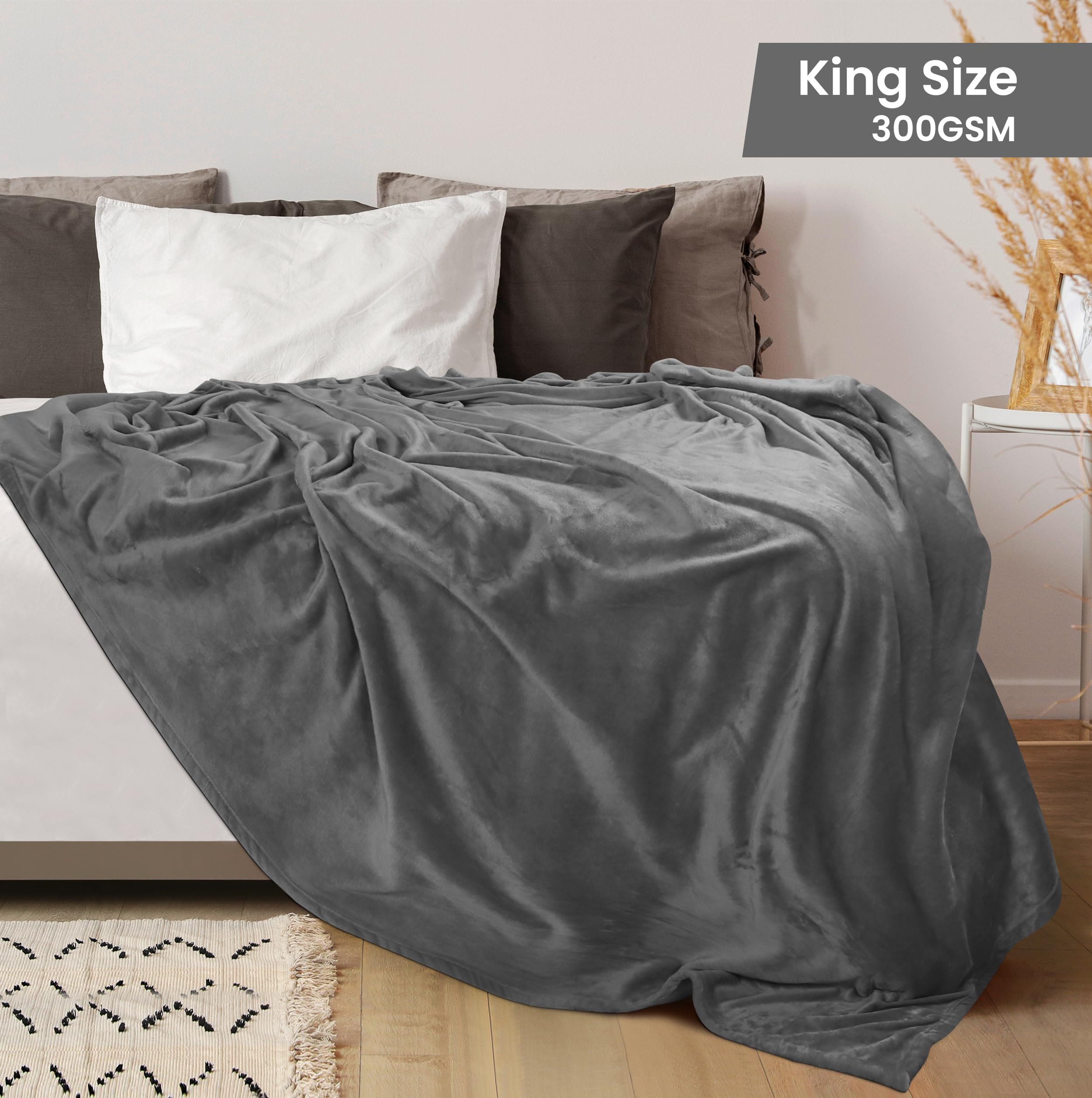 Foto 3 pulgar | Cobija Utopia Bedding Forro Polar Gris King Size - Venta Internacional