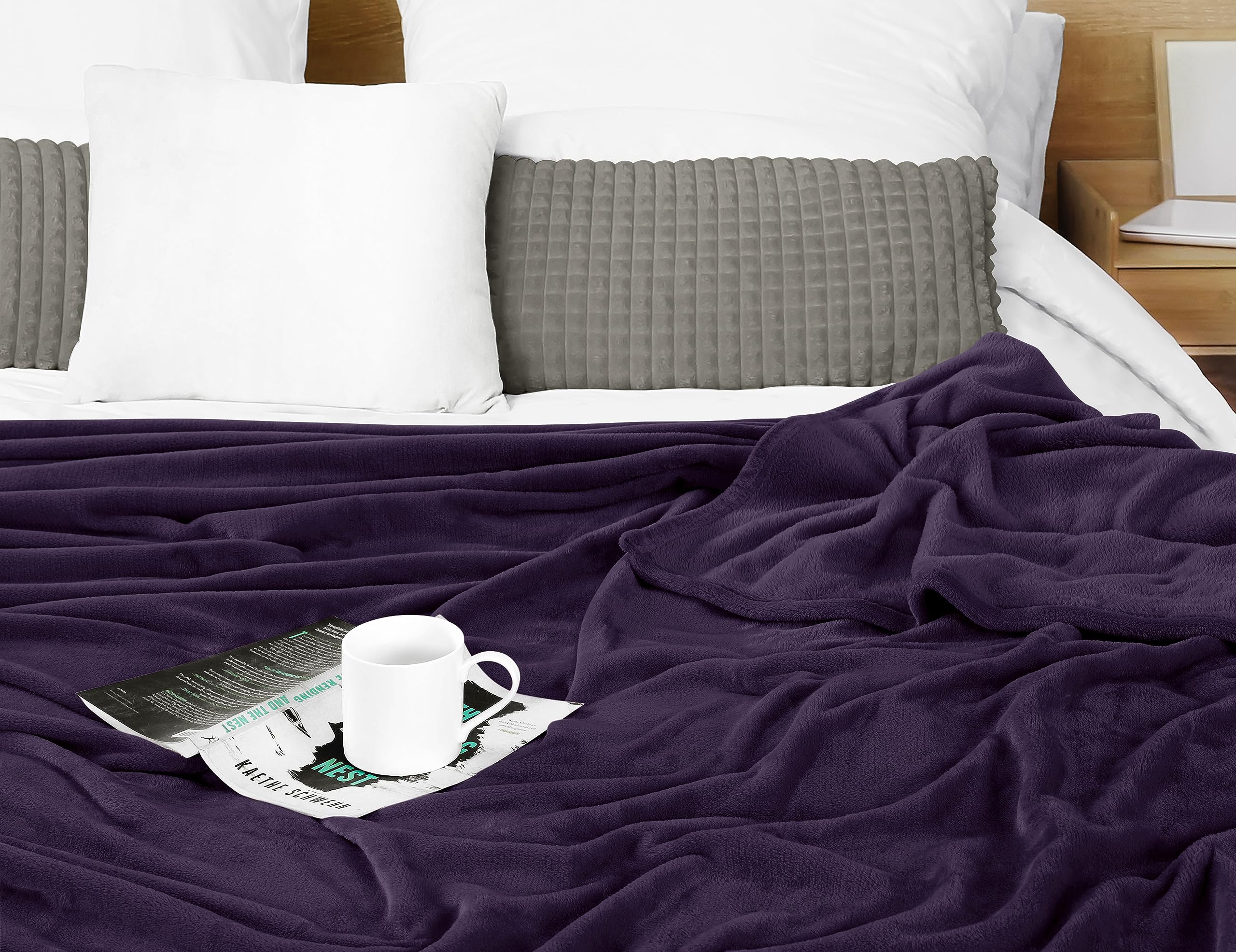 Foto 3 pulgar | Cobija Utopia Bedding Forro Polar de Franela Púrpura Queen Size 230 x 230 cm - Venta Internacional