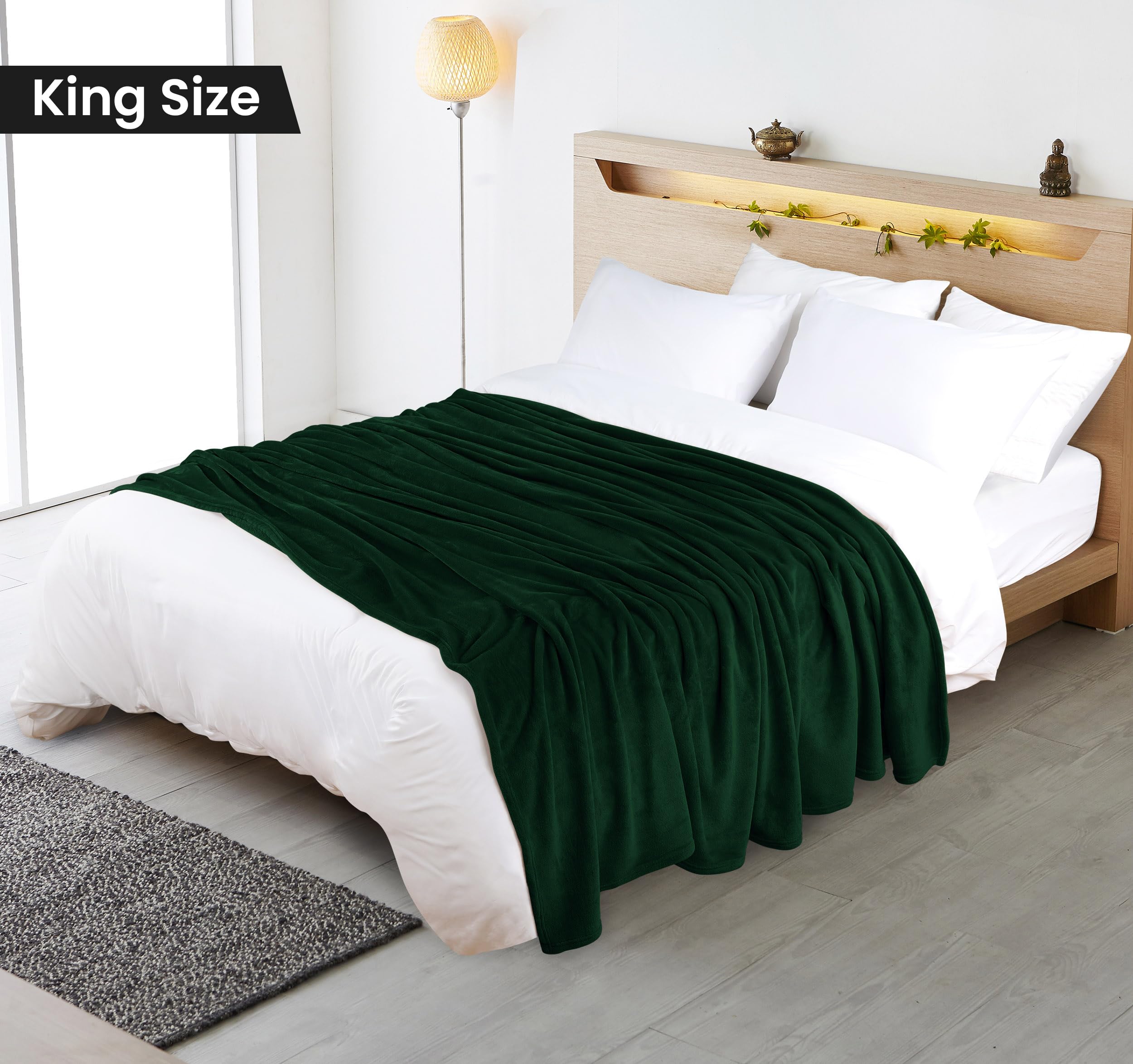 Foto 2 | Cobija Utopia Bedding Forro Polar de Franela Verde King Size 230 x 260 cm - Venta Internacional