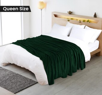 Foto 2 | Cobija Utopia Bedding Forro Polar de Franela Verde Queen Size 230 x 230 cm - Venta Internacional