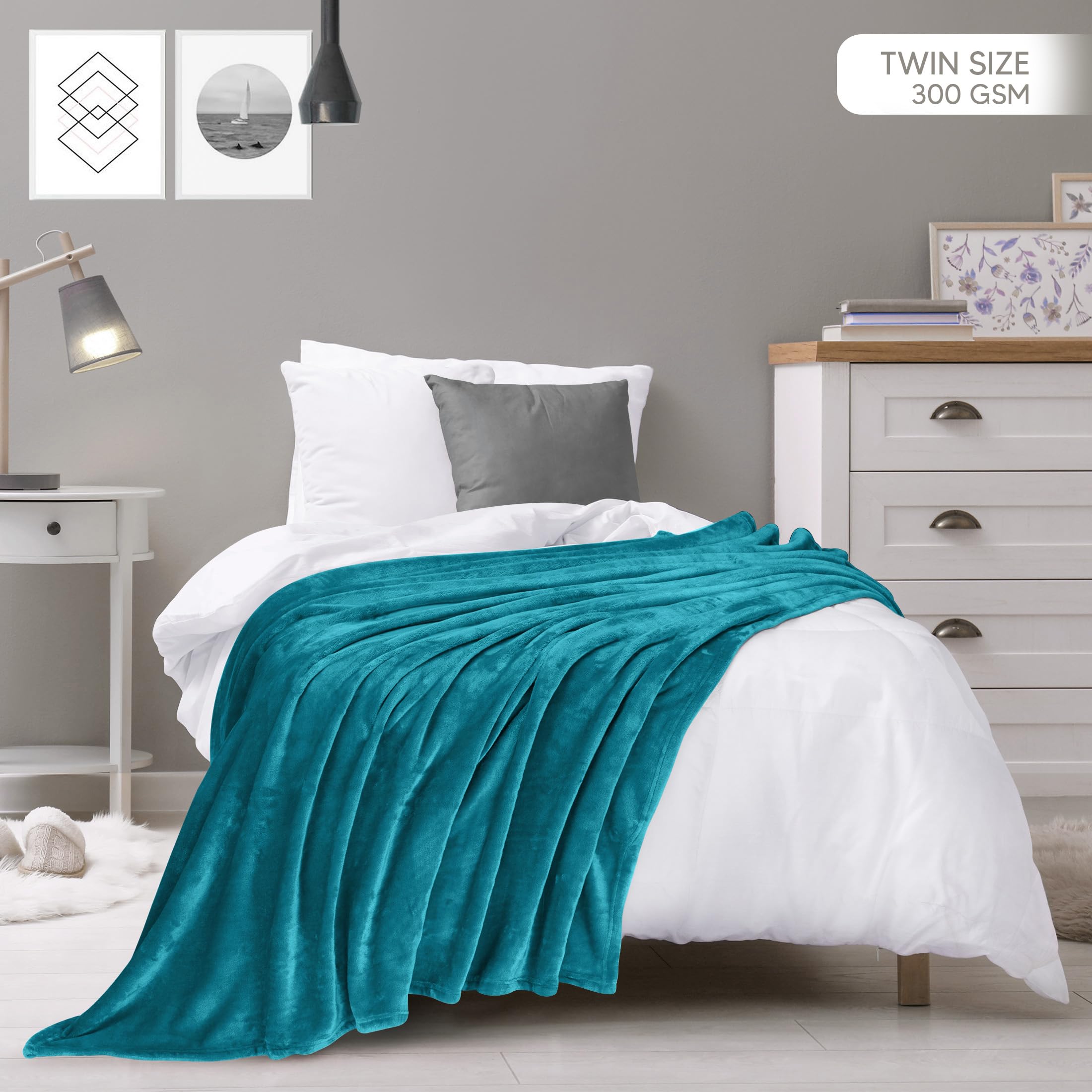 Foto 2 | Cobija Polar Blanket Utopia Doble Turquesa - Venta Internacional