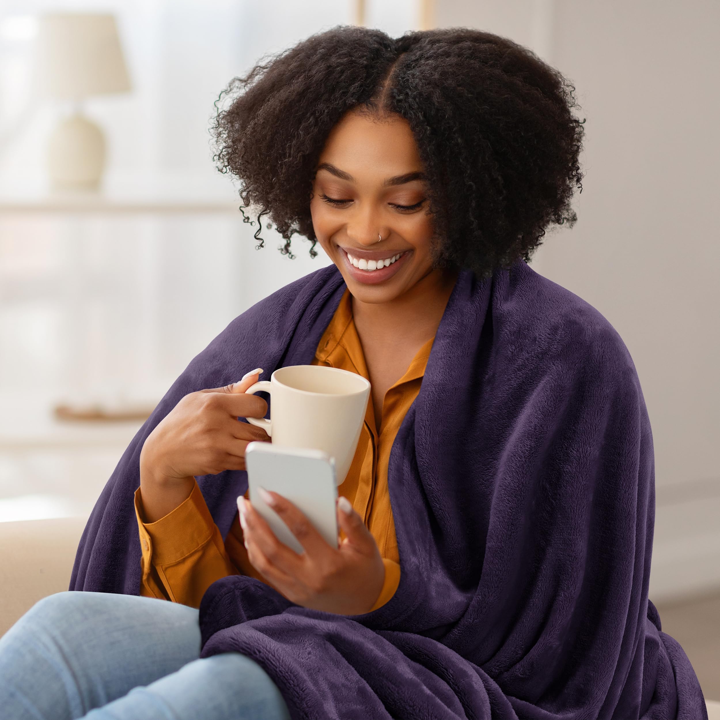 Foto 4 pulgar | Cobija Blanket Utopia Polar Doblen Morado - Venta Internacional