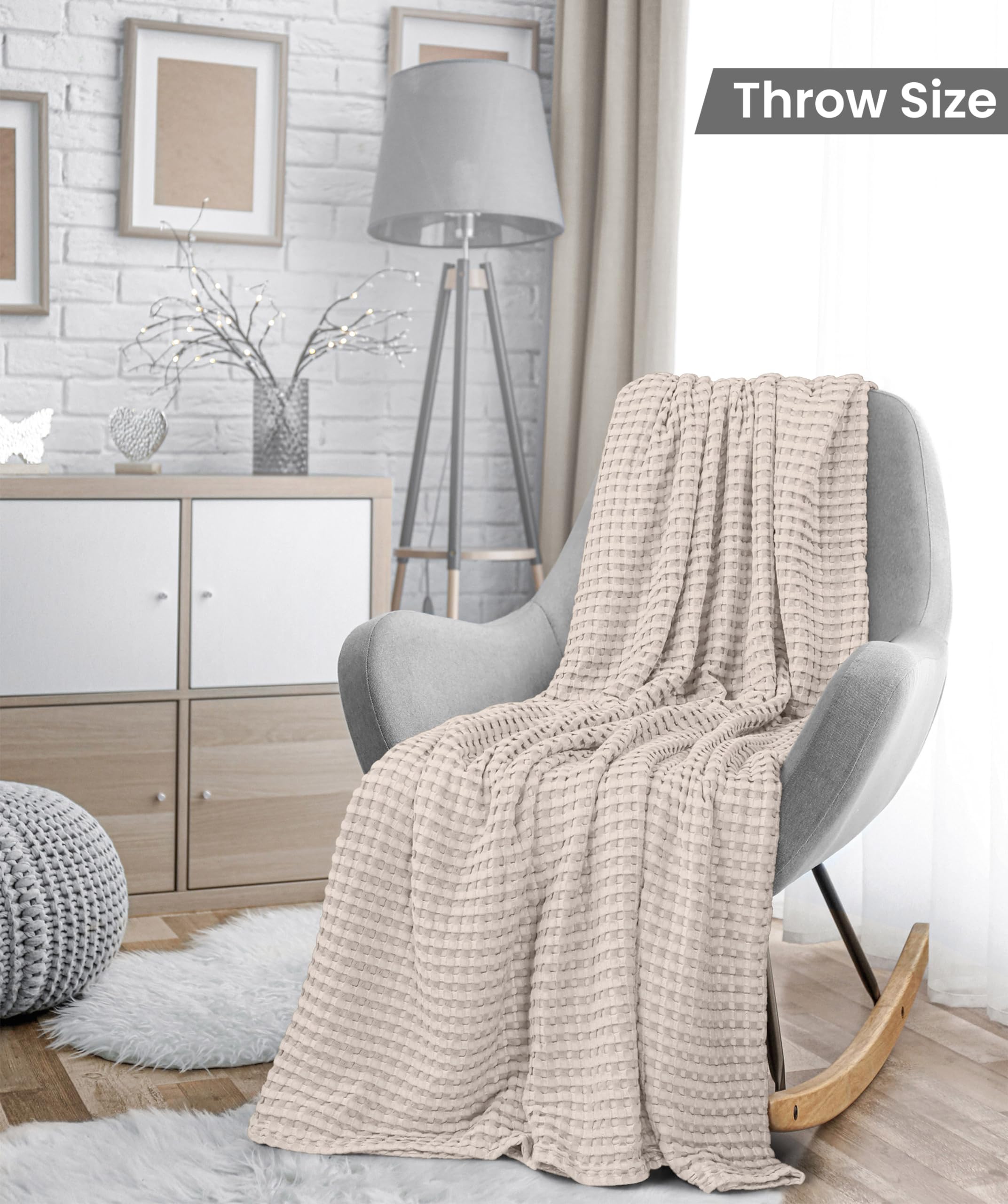 Foto 3 pulgar | Manta Utopia Bedding Beige-Venta Internacional