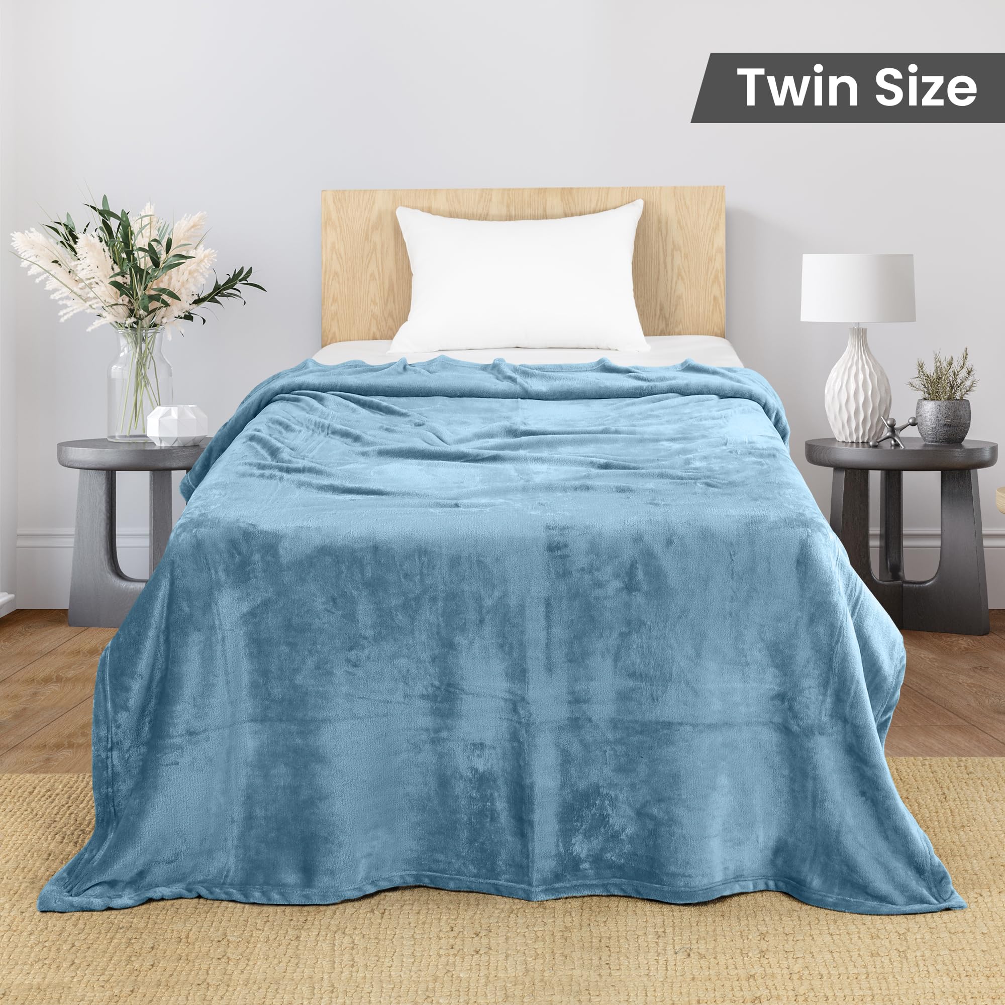 Foto 3 pulgar | Cobija Blanket Utopia Forro Polar Azul Lavado Doble - Venta Internacional
