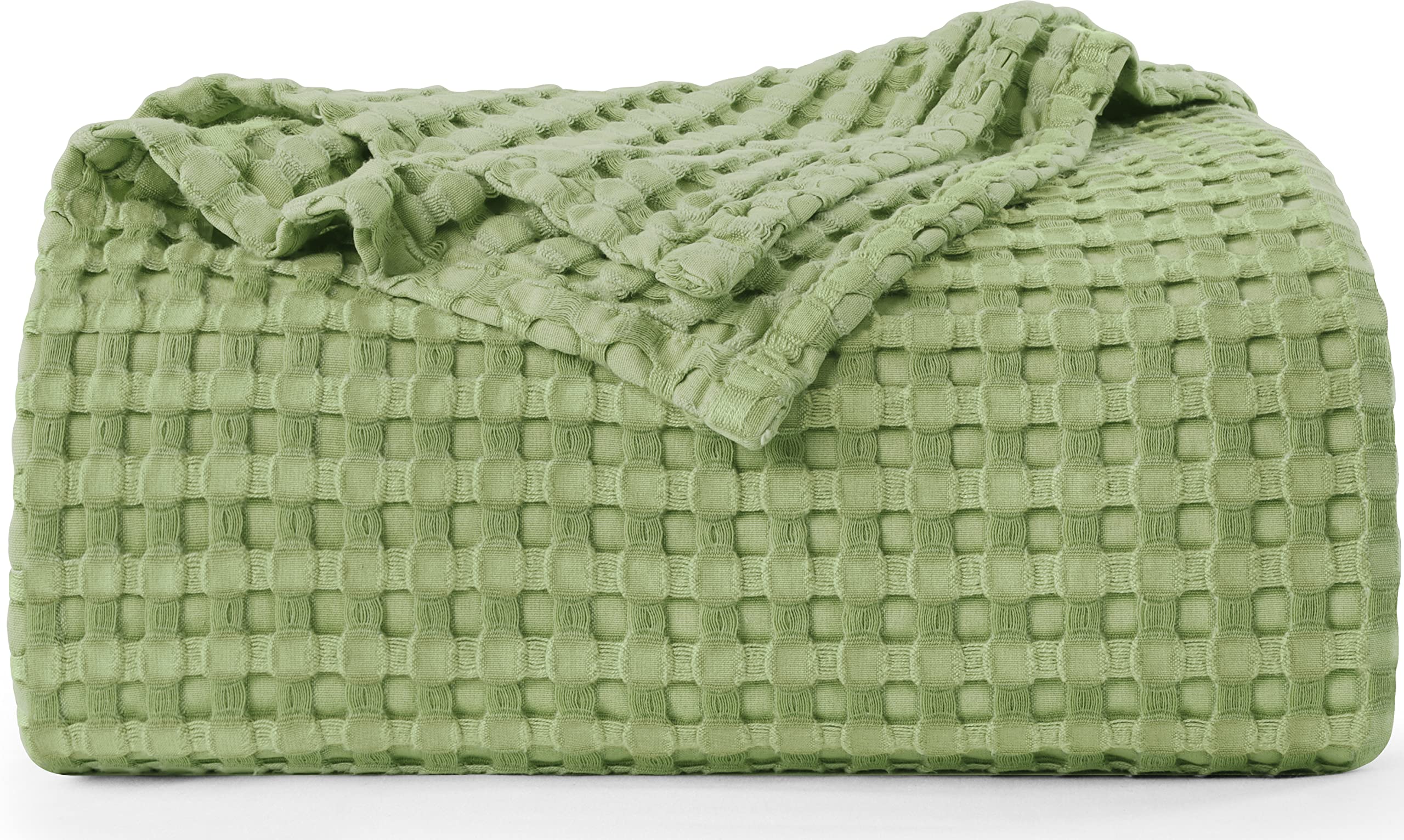 Foto 2 pulgar | Cobija Blanket Utopia Gofre Algodón Verde Salvia - Venta Internacional
