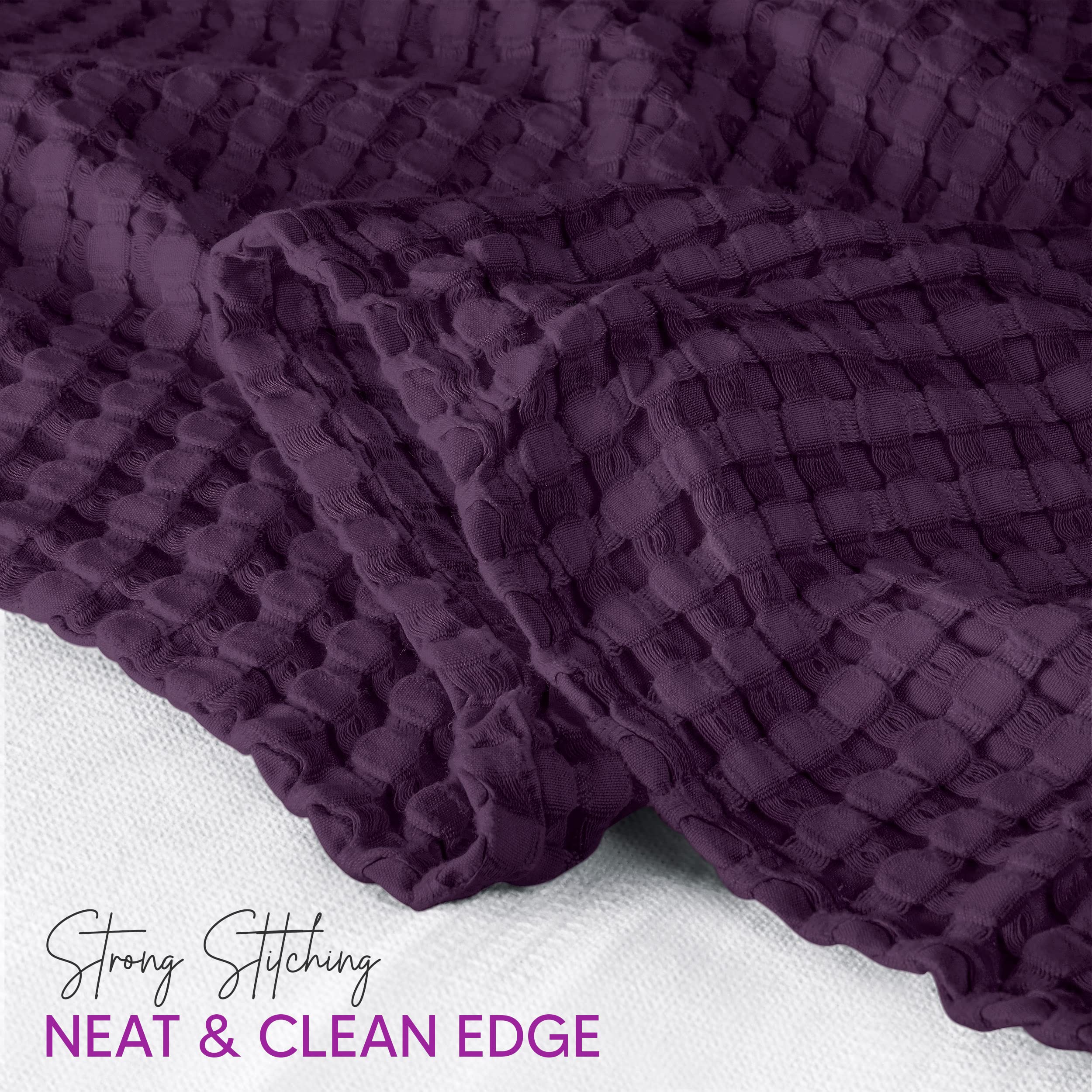 Foto 3 | Manta Utopia Bedding Violeta Algodón Gofre Tamaño King - Venta Internacional