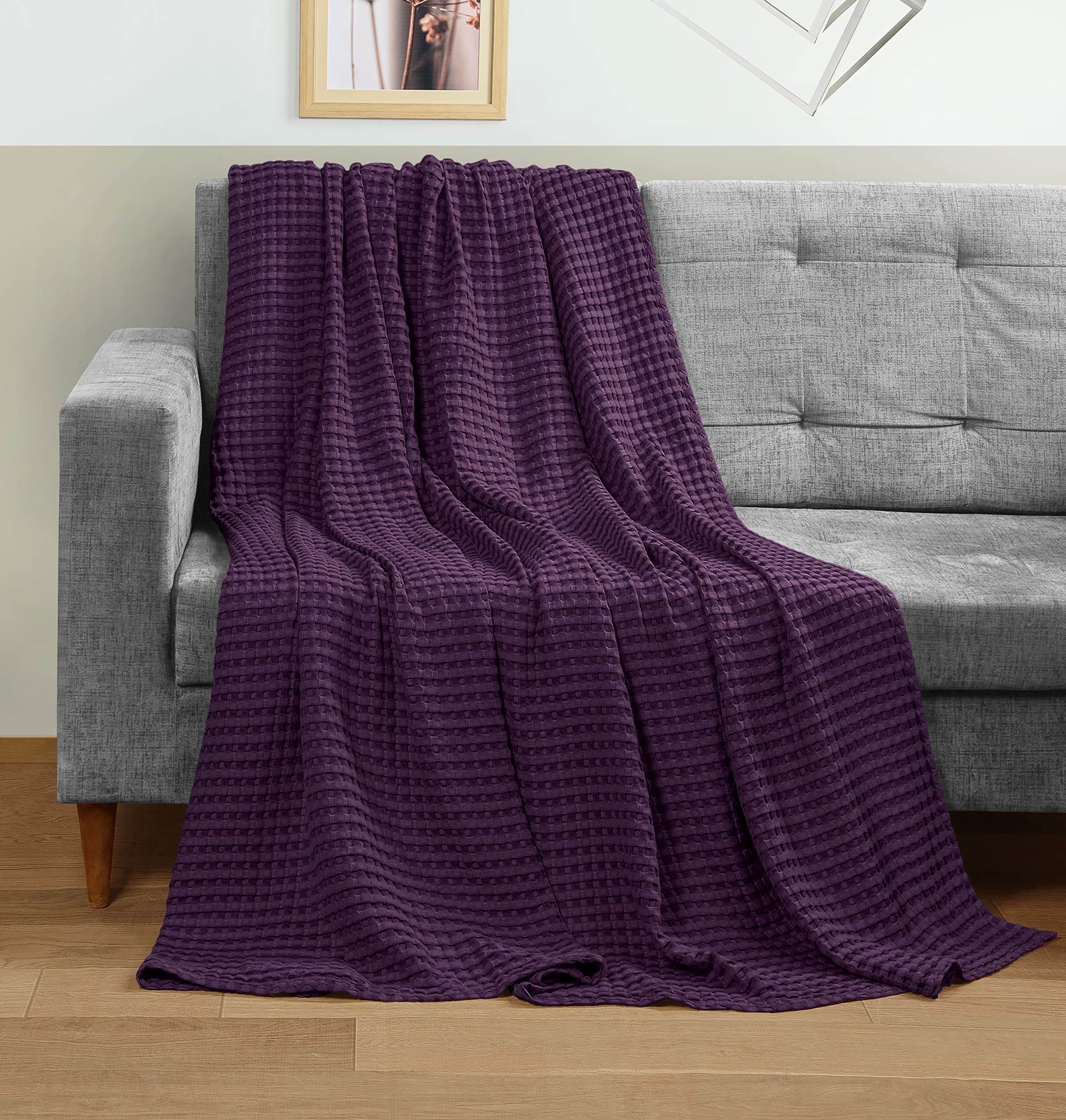 Foto 5 pulgar | Manta Utopia Bedding Violeta Algodón Gofre Tamaño King - Venta Internacional