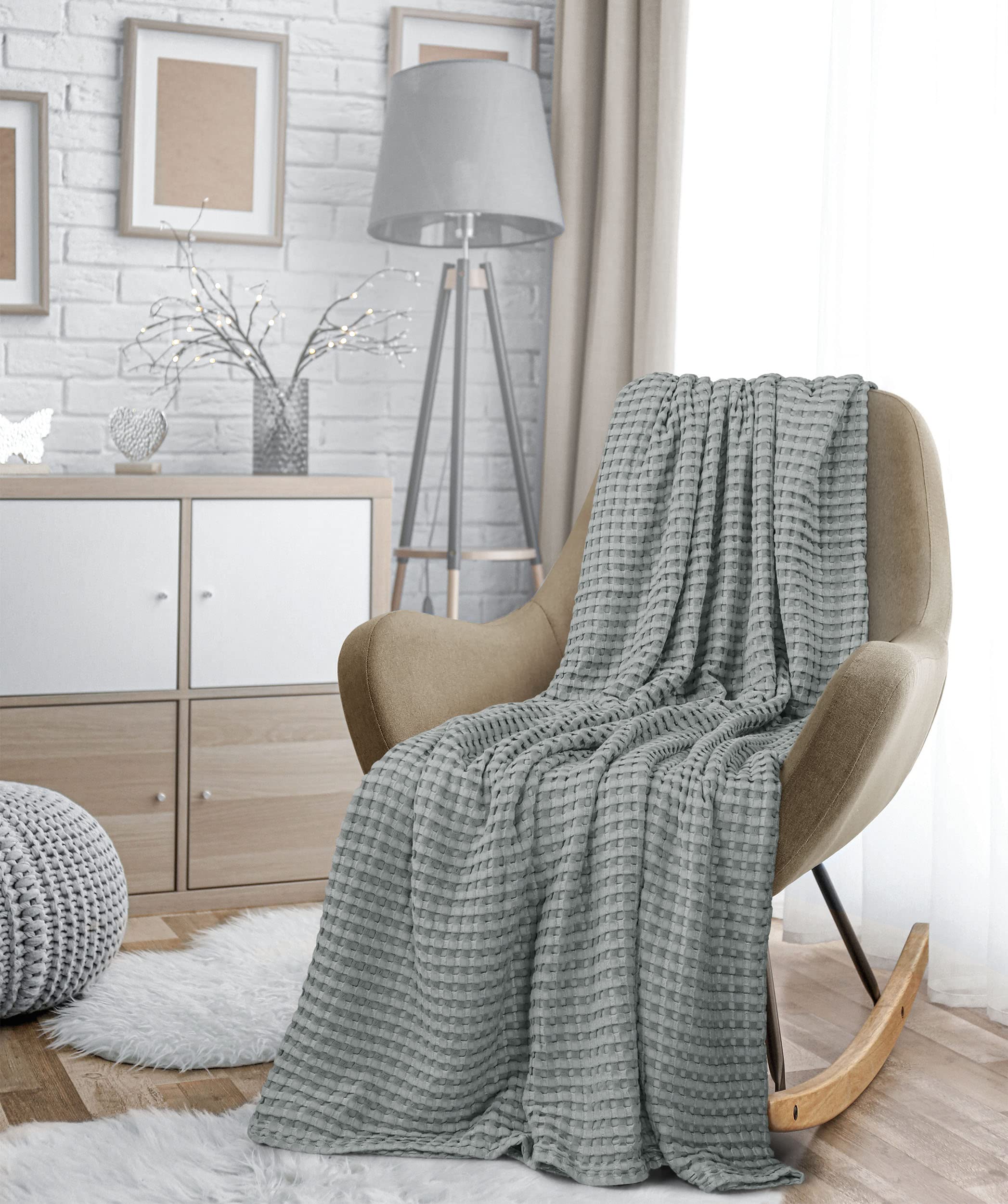 Foto 7 pulgar | Cobija Blanket Utopia Algodón Gris Frío - Venta Internacional