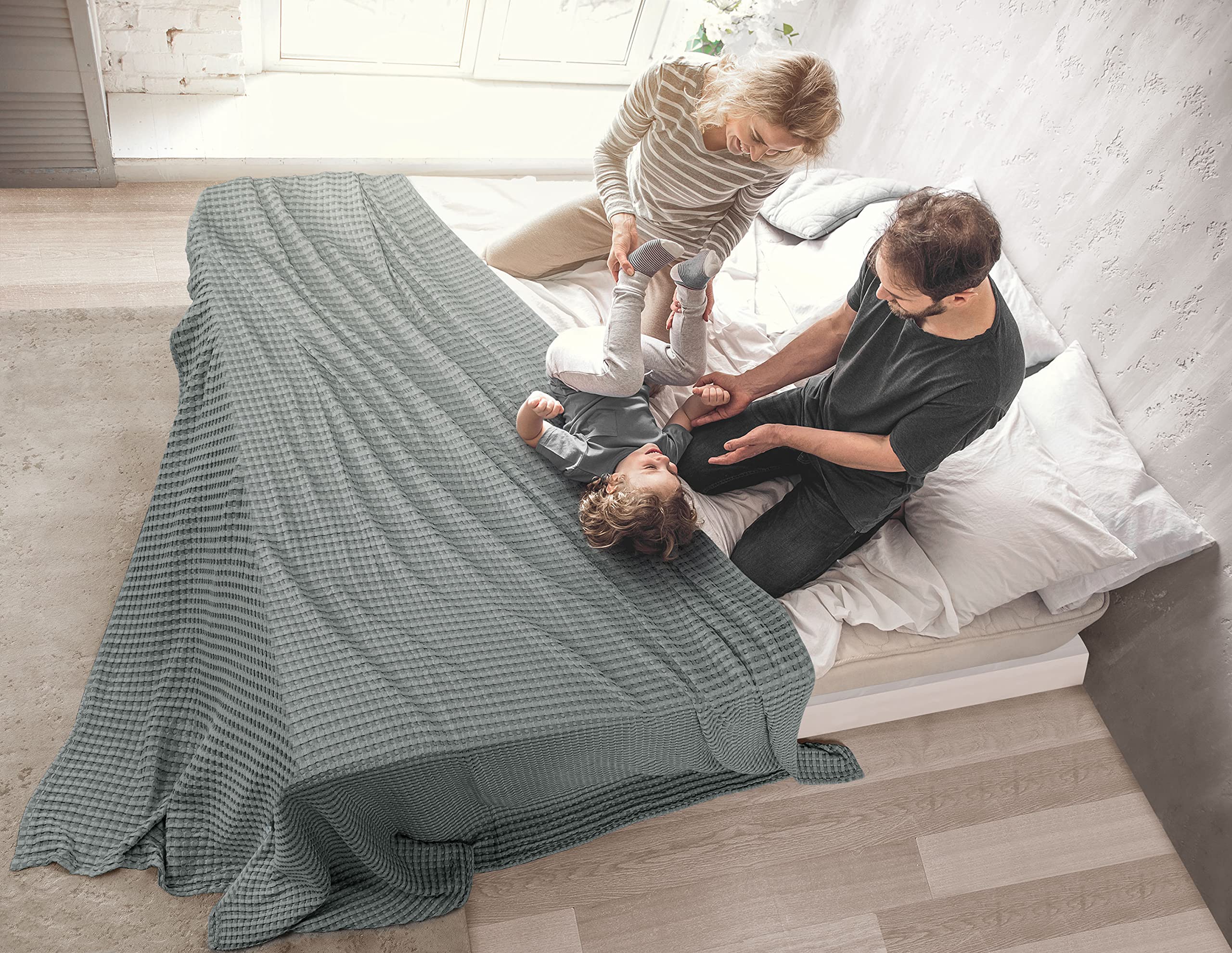 Foto 8 pulgar | Cobija Blanket Utopia Algodón Gris Frío - Venta Internacional