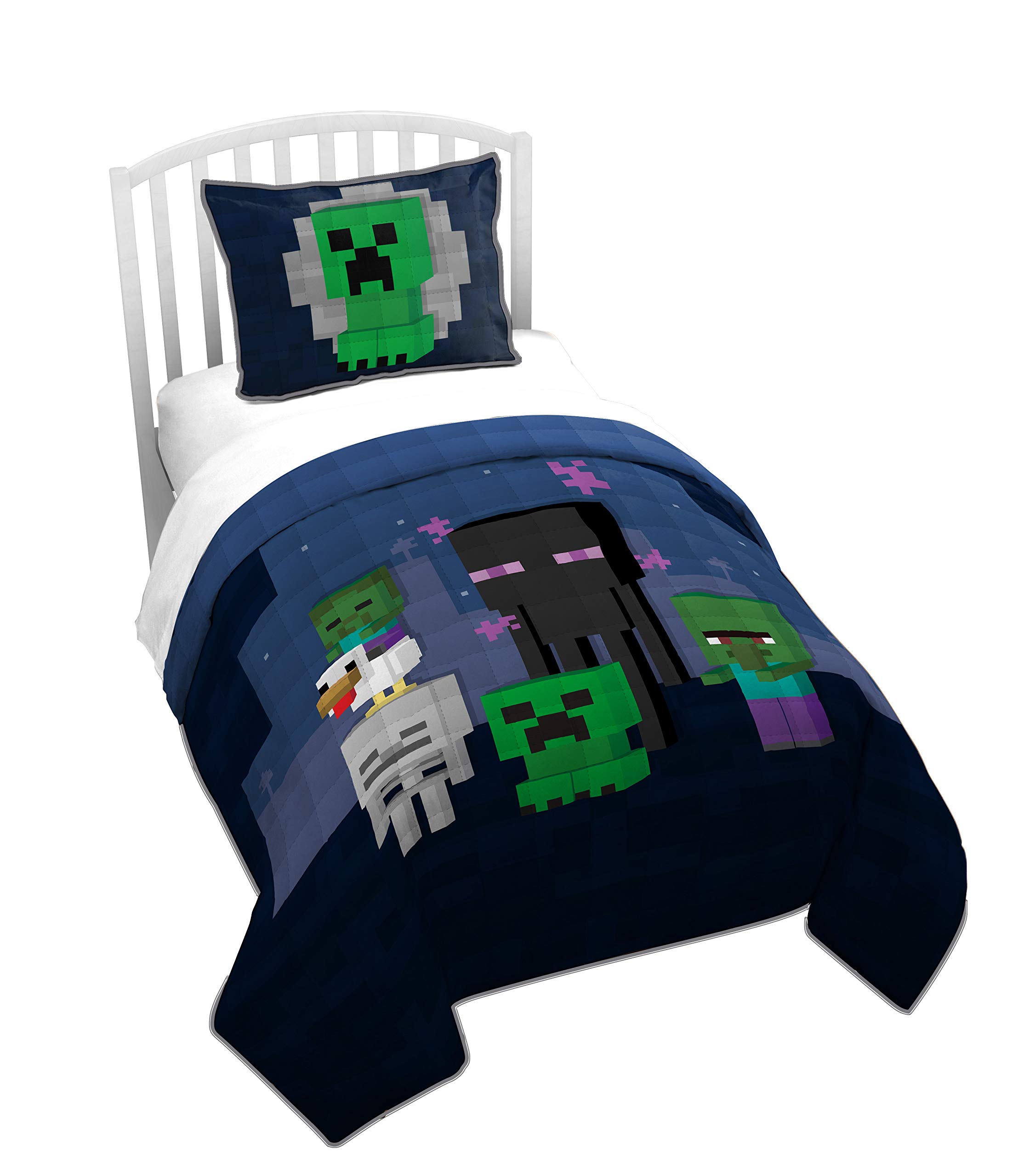 Set De Colcha Y Funda Jay Franco Minecraft Bad Night Full/queen - Venta Internacional.