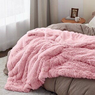 Foto 3 | Manta De Cama De Color Rosa Suave, Tamaño King Size, Esponjosa Y Peluda Para Invierno - Venta Internacional.