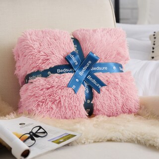 Foto 6 | Manta De Cama De Color Rosa Suave, Tamaño King Size, Esponjosa Y Peluda Para Invierno - Venta Internacional.
