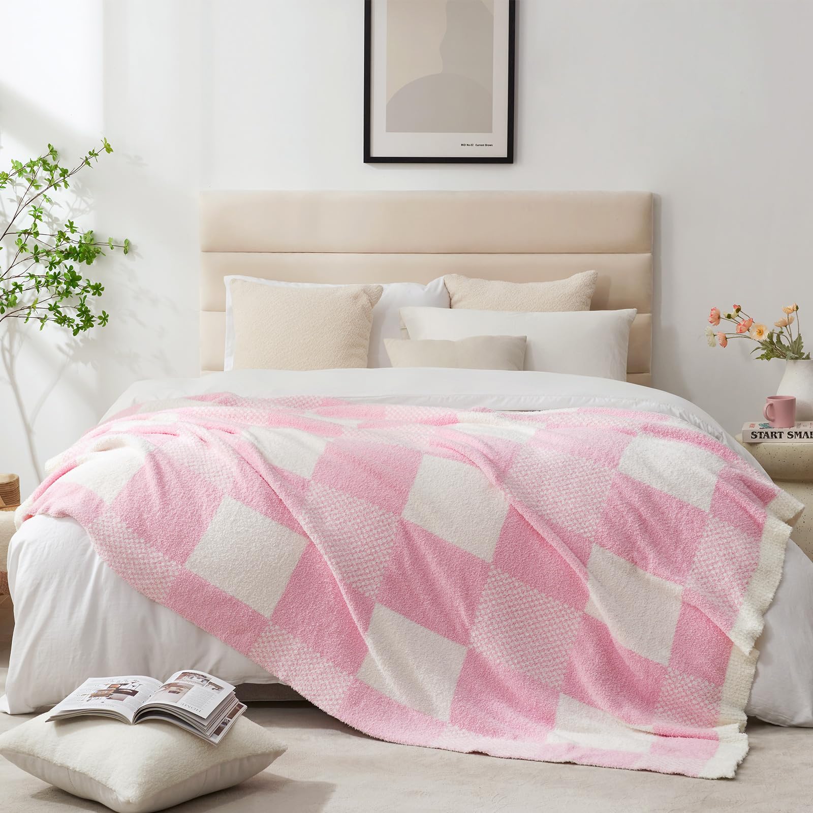 Foto 5 pulgar | Manta Snuggle Sac A Cuadros De Microfibra Rosa Bebé, 150 X 200 Cm - Venta Internacional.