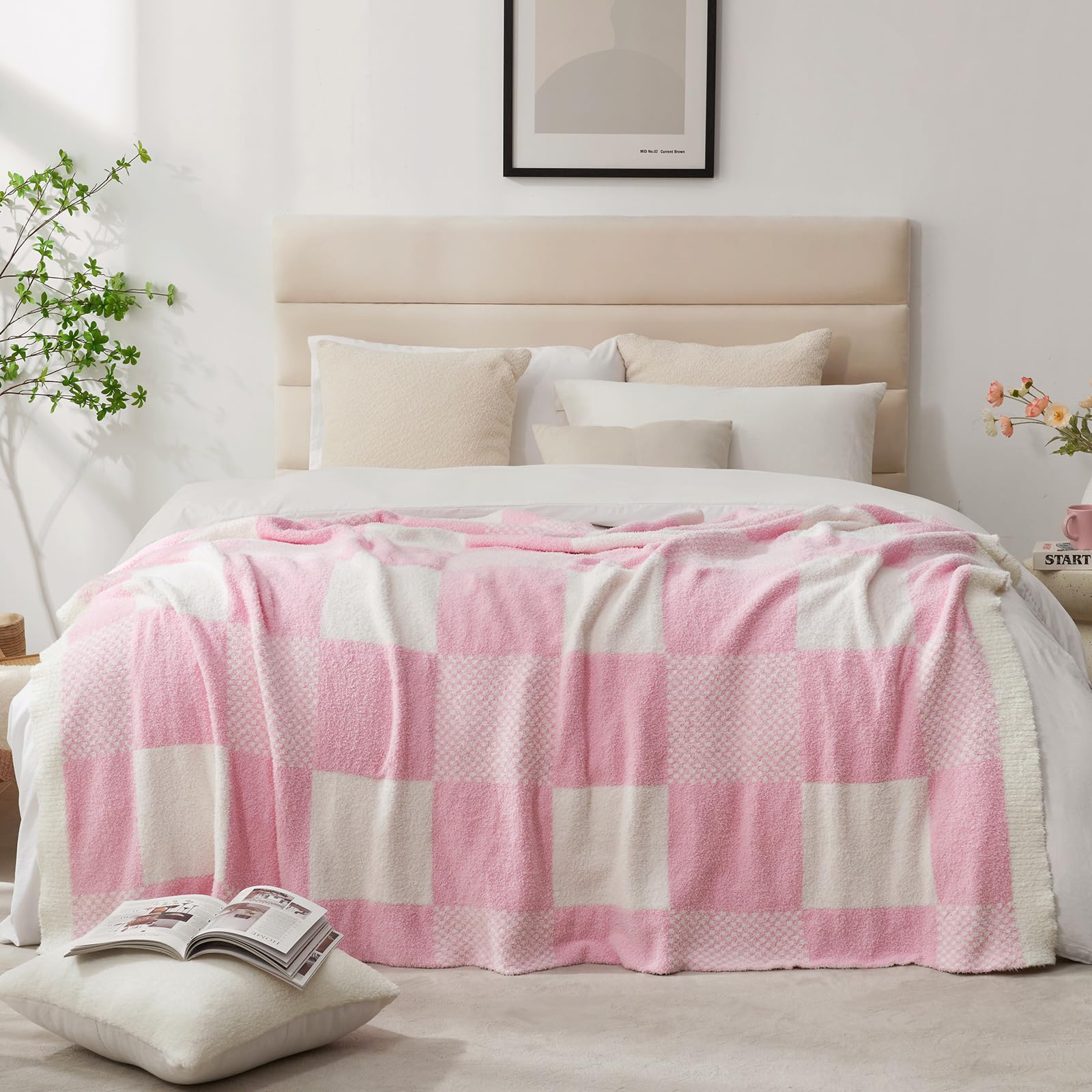 Foto 6 pulgar | Manta Snuggle Sac A Cuadros De Microfibra Rosa Bebé, 150 X 200 Cm - Venta Internacional.