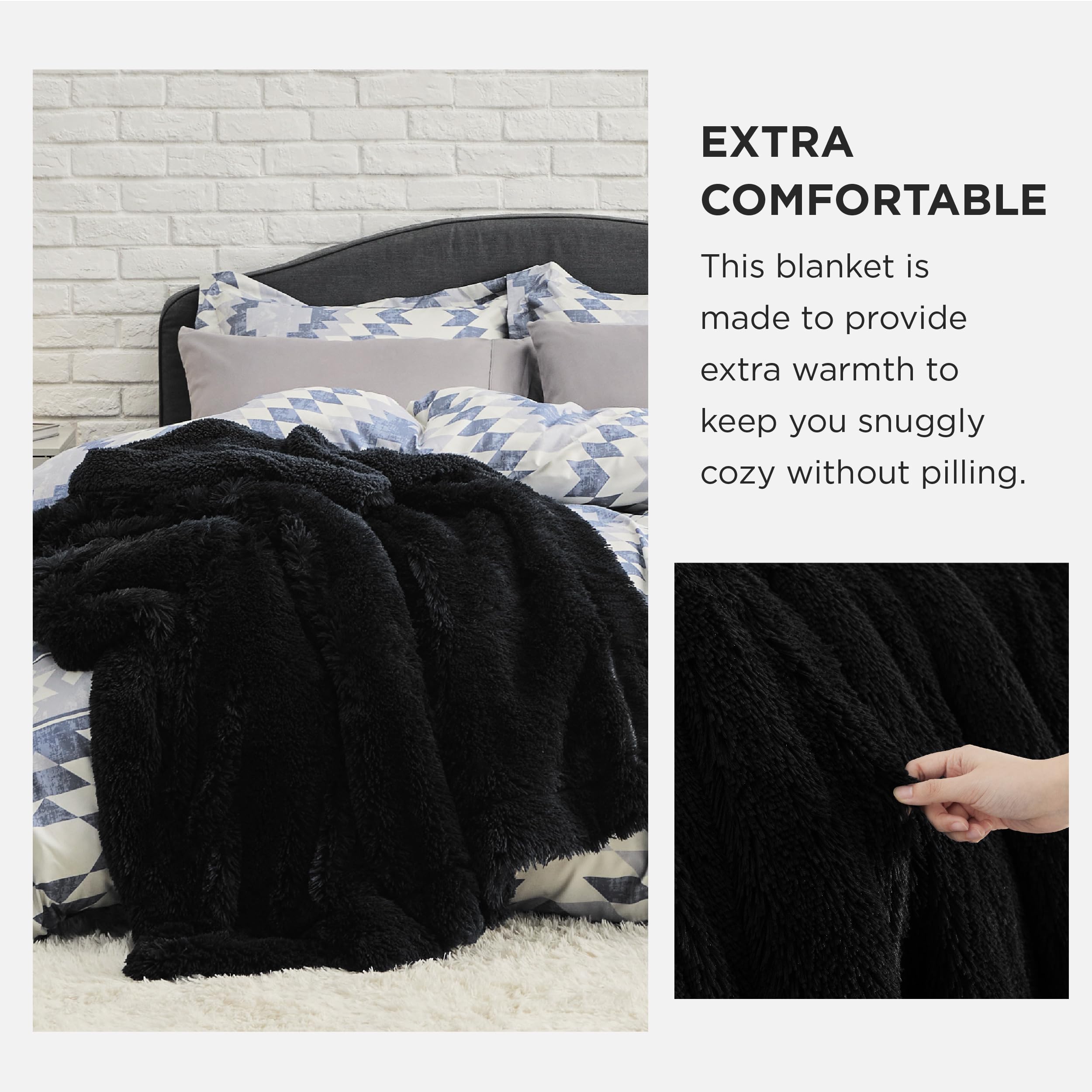 Foto 4 pulgar | Manta Bedsure Soft Negra, Tamaño Doble, Para Cama, Sofá - Venta Internacional.