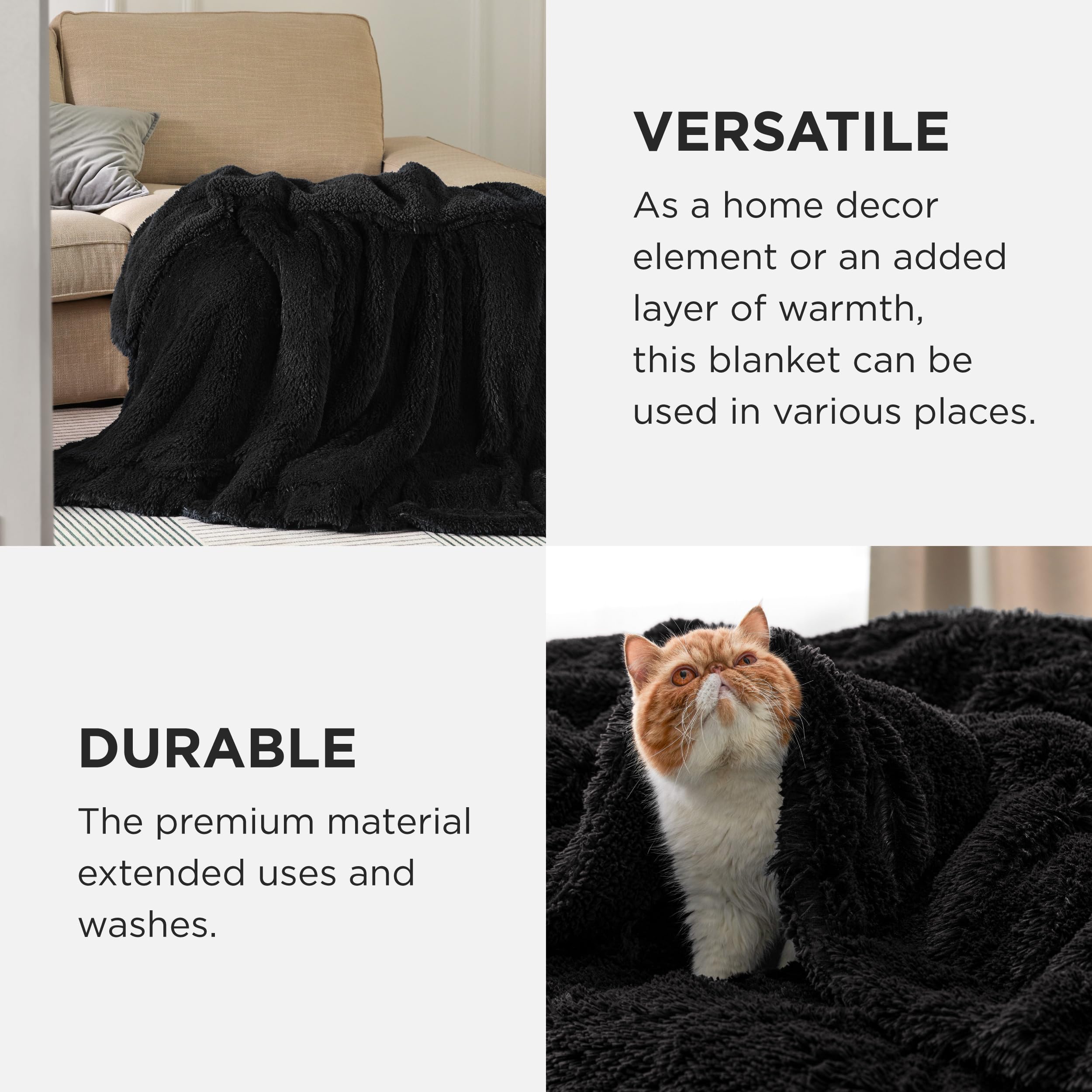 Foto 5 pulgar | Manta Bedsure Soft Negra, Tamaño Doble, Para Cama, Sofá - Venta Internacional.