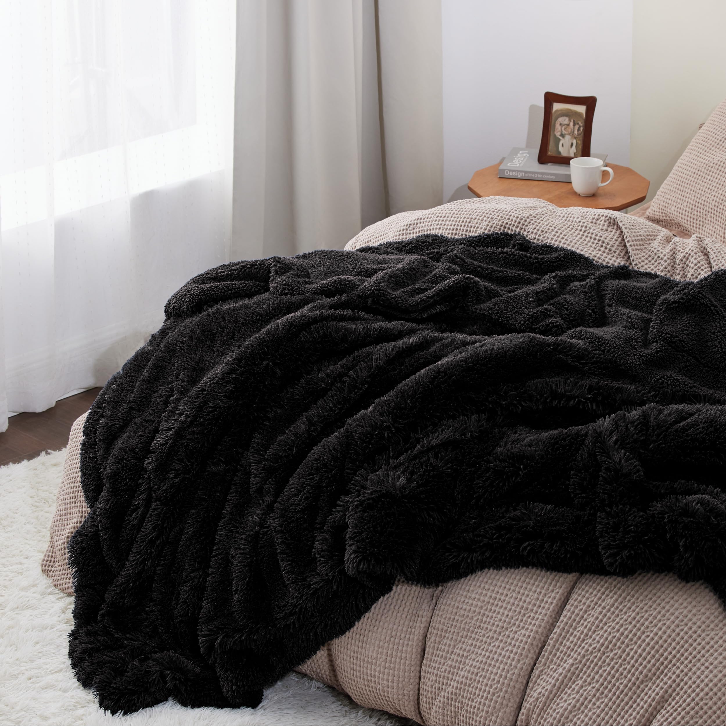 Foto 6 pulgar | Manta Bedsure Soft Negra, Tamaño Doble, Para Cama, Sofá - Venta Internacional.