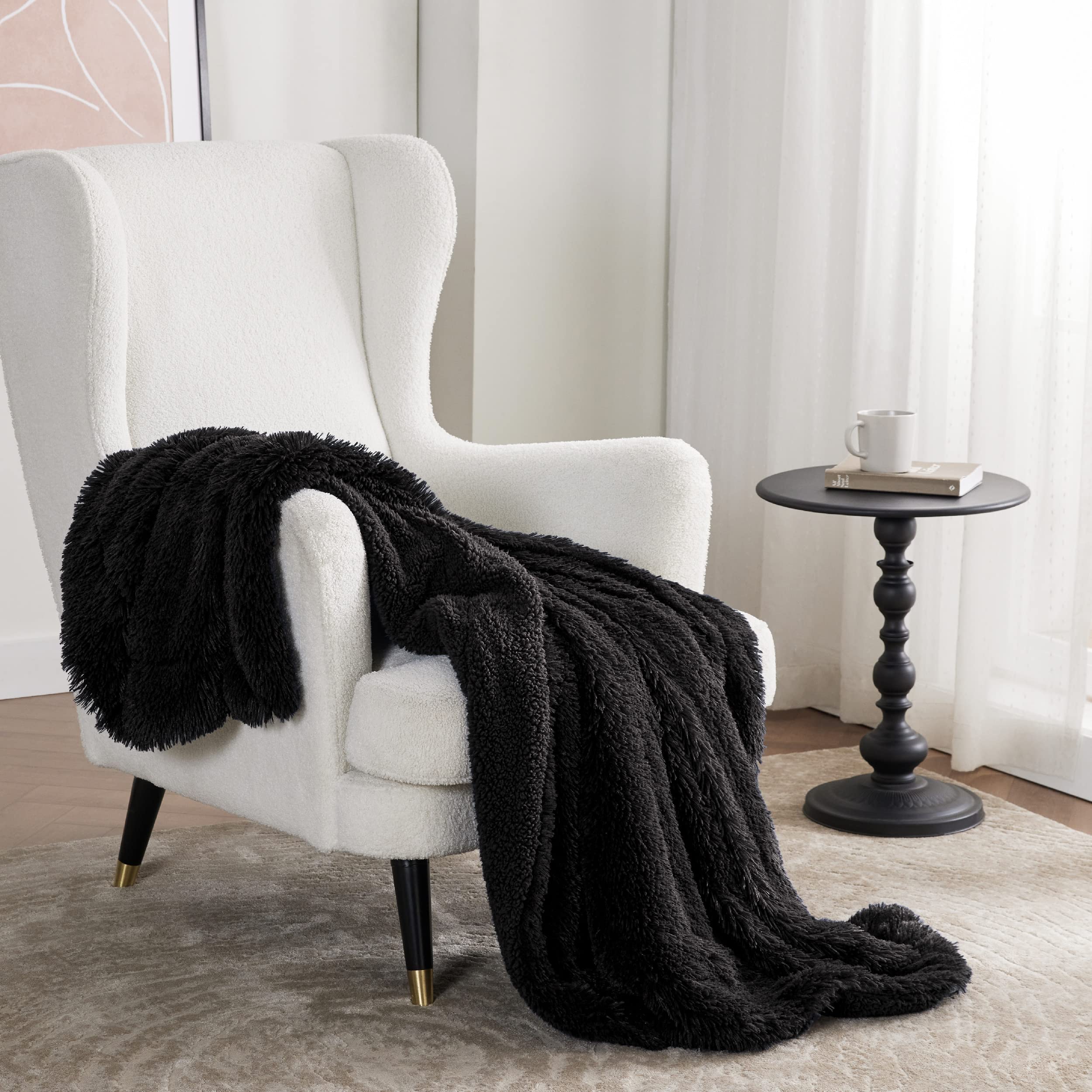Foto 6 | Manta Bedsure Soft Negra, Tamaño Doble, Para Cama, Sofá - Venta Internacional.